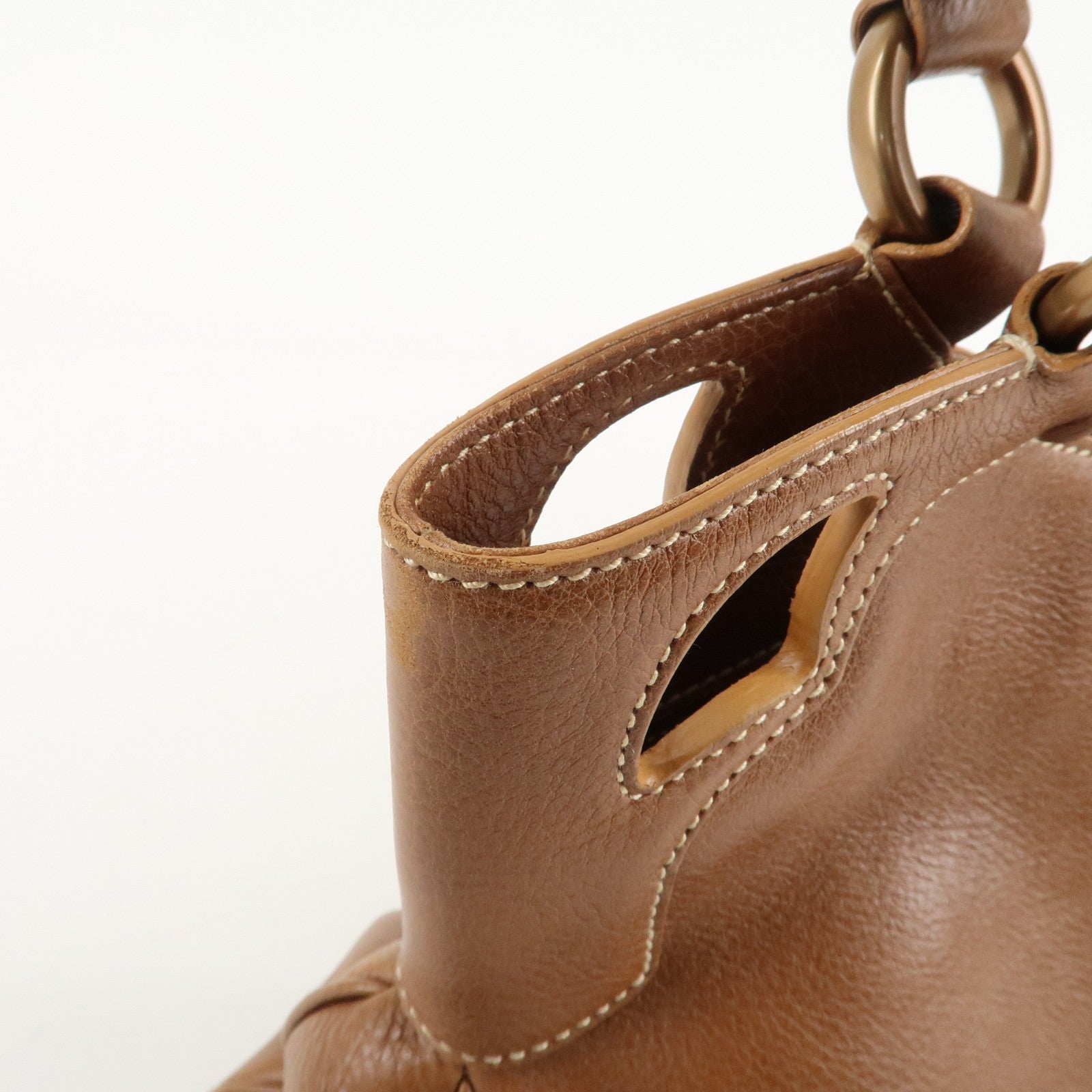 Cartier Marcello Du Cartier Leather Tote Bag Hand Bag Brown Used
