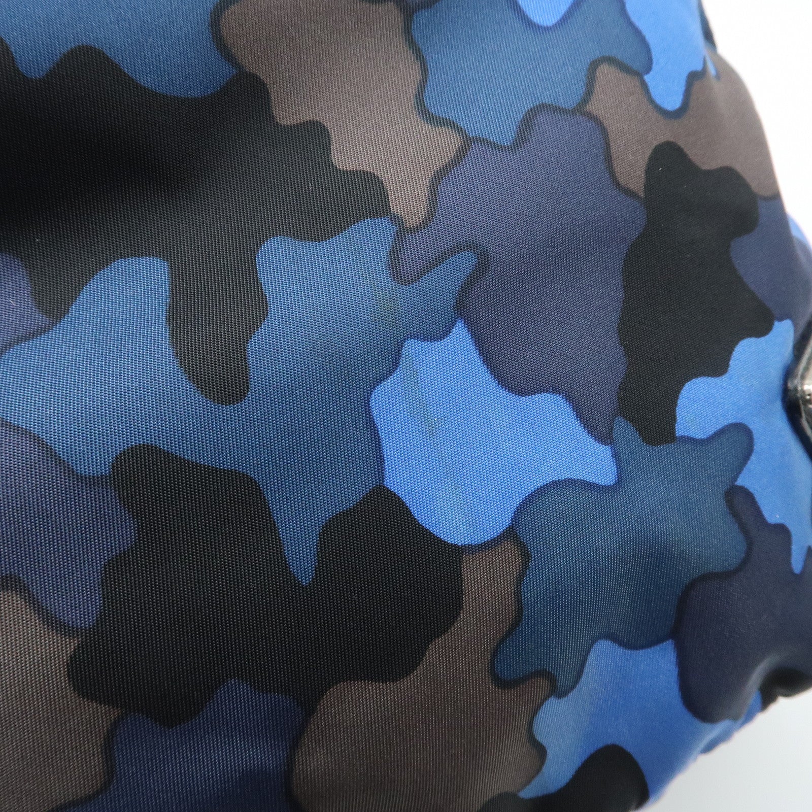 PRADA Logo Camouflage Nylon Leather 2Way Tote Shoulder Bag Used