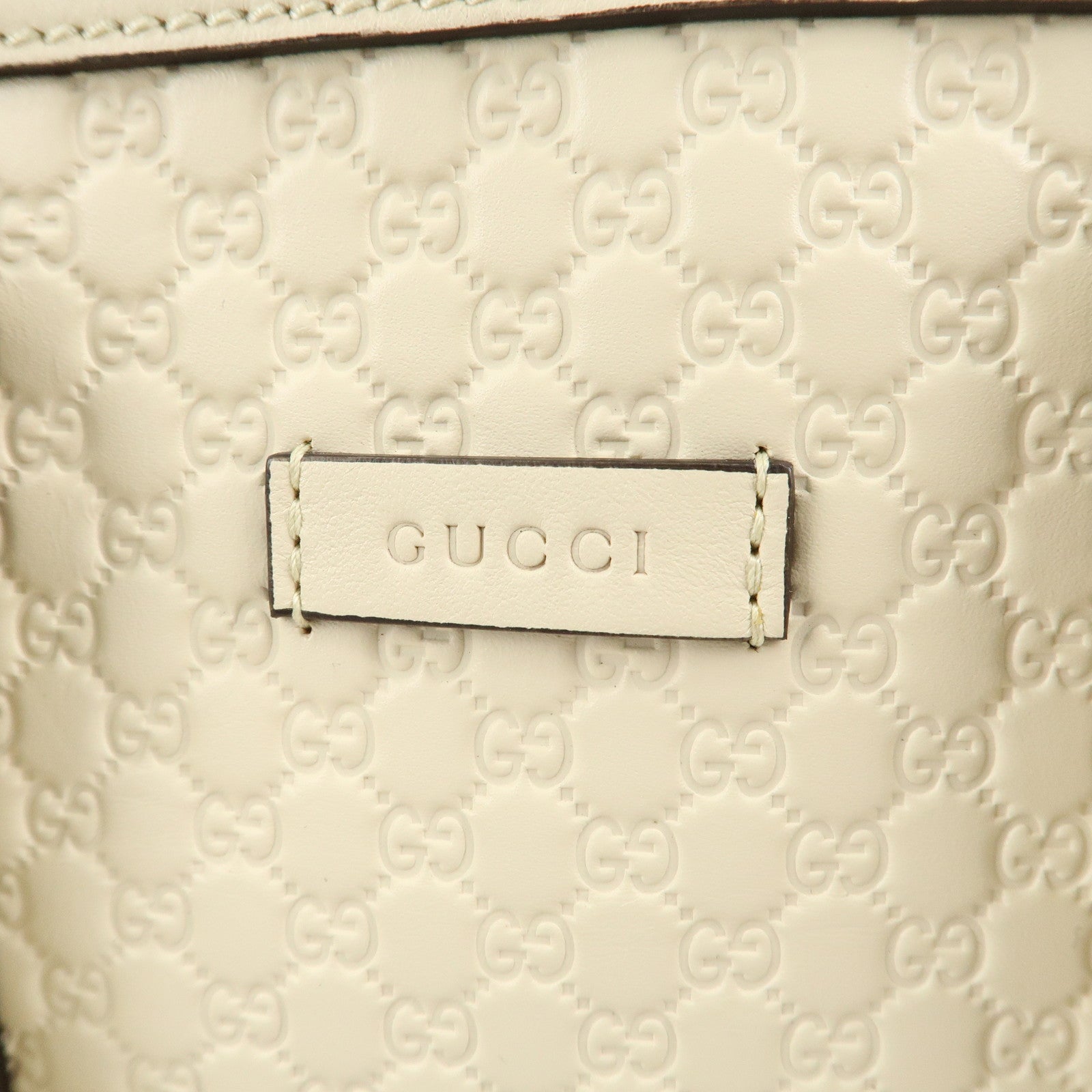 GUCCI Micro Guccissima Leather 2WAY Bag Hand Bag Ivory 449654 Used