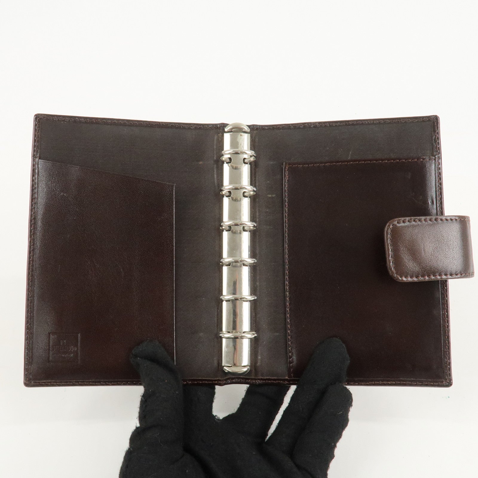 FENDI Zucca Canvas Leather Agenda Planner Cover Brown Used