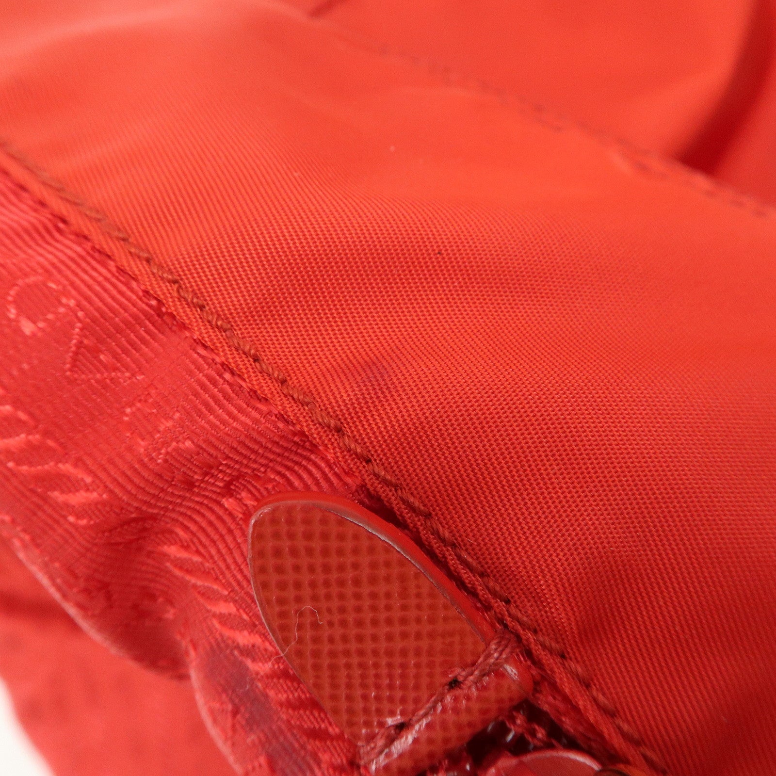 AuthenticPRADA Nylon Leaather Panda Tote Bag Shoudler Bag Red BR4249 Used