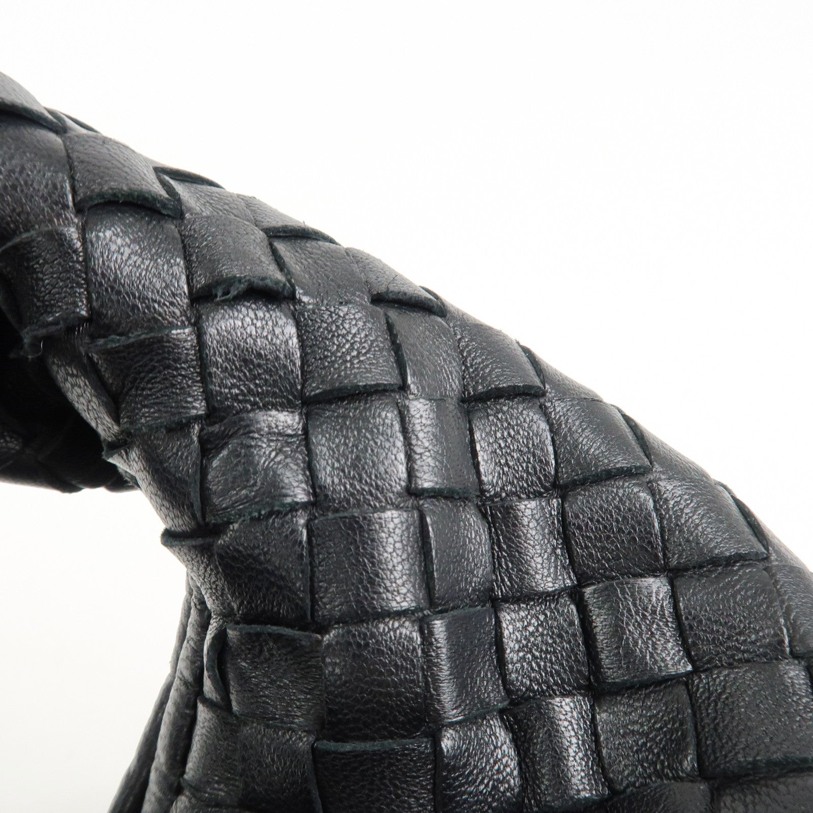 BOTTEGA VENETA Hobo Intrecciato Leather Shoulder Bag Black 115653 Used