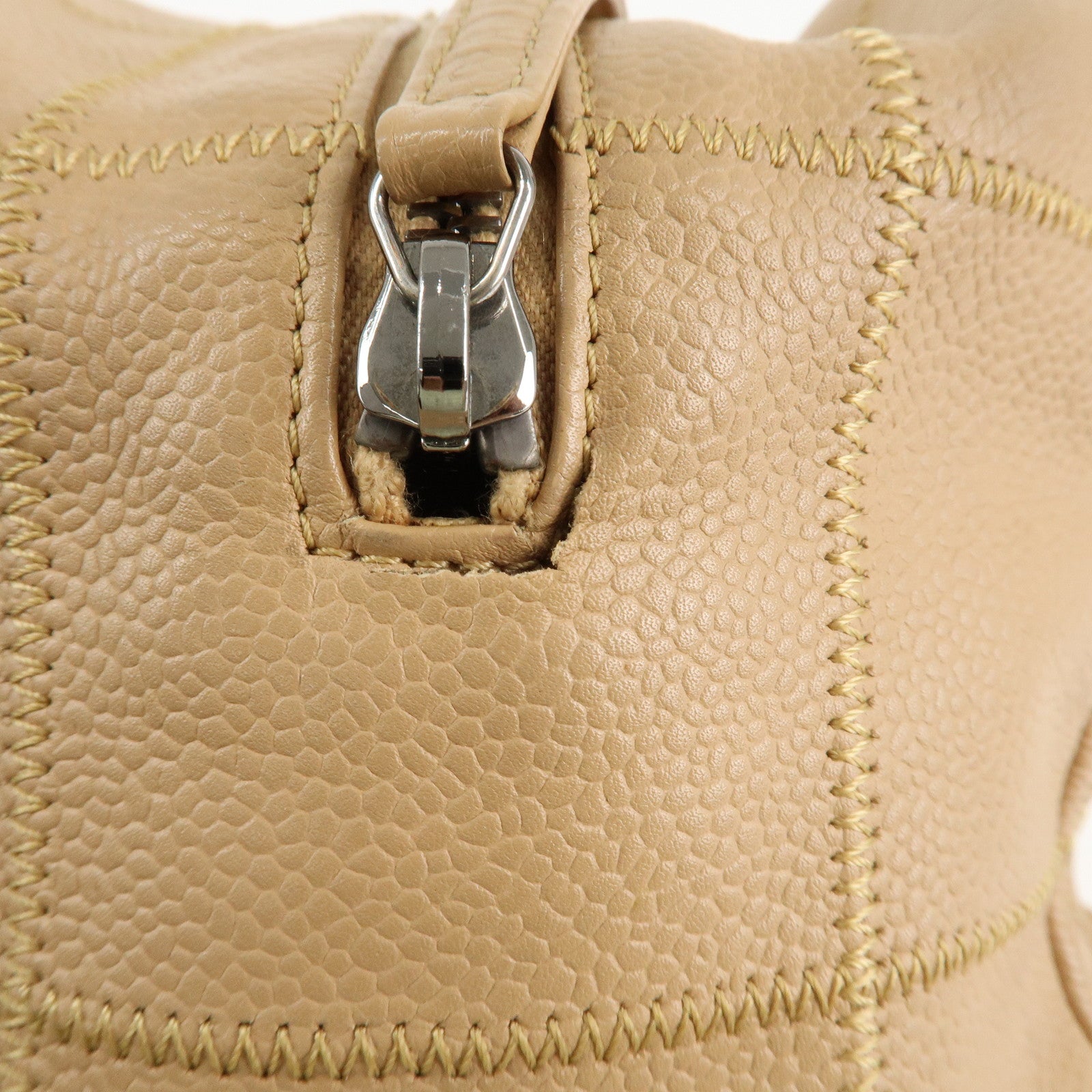 CHANEL Chocolate Bar Caviar Skin Mini Boston Bag Shoulder Bag Used