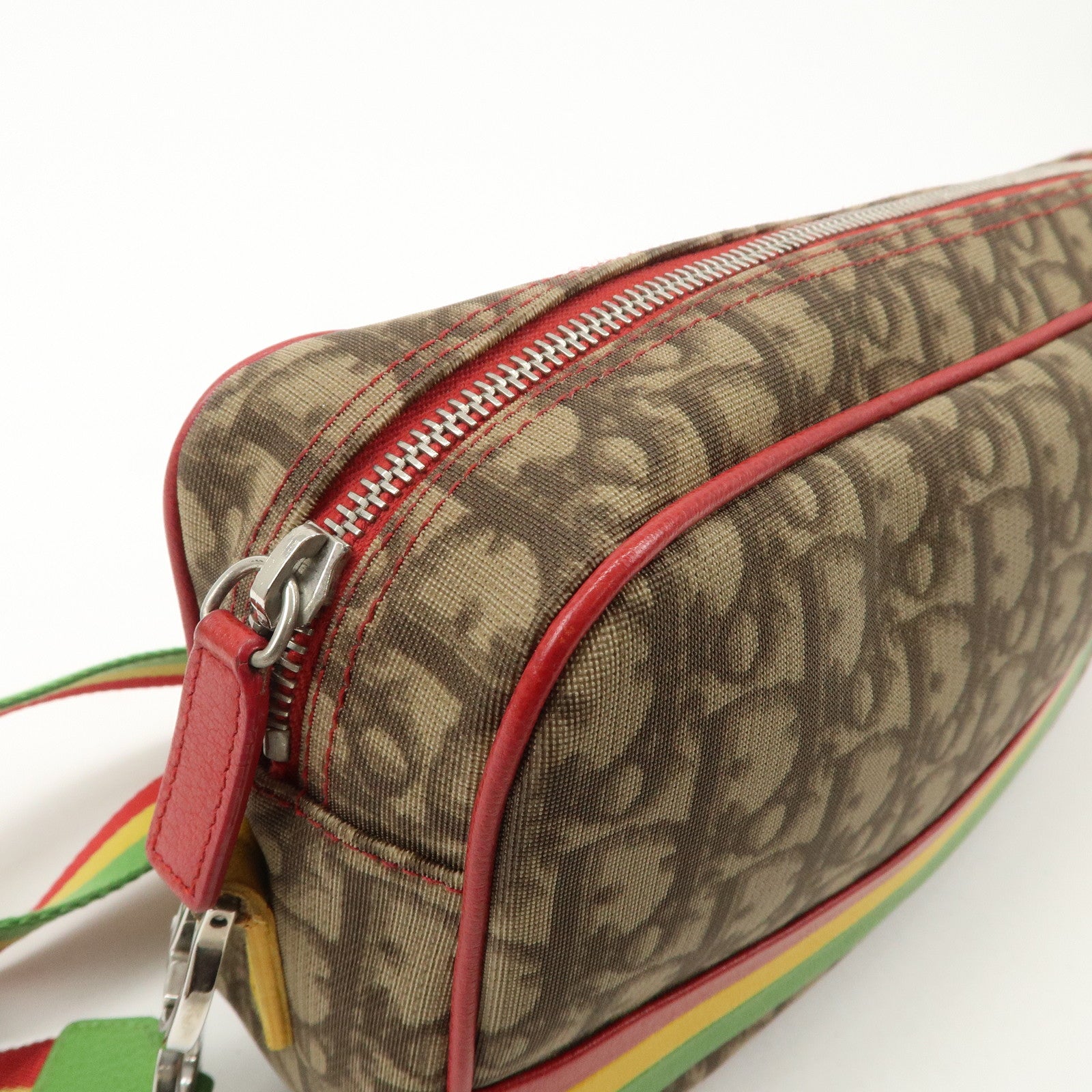 Christian Dior Rasta Trotter PVC Leather Shoulder Bag Brown Used