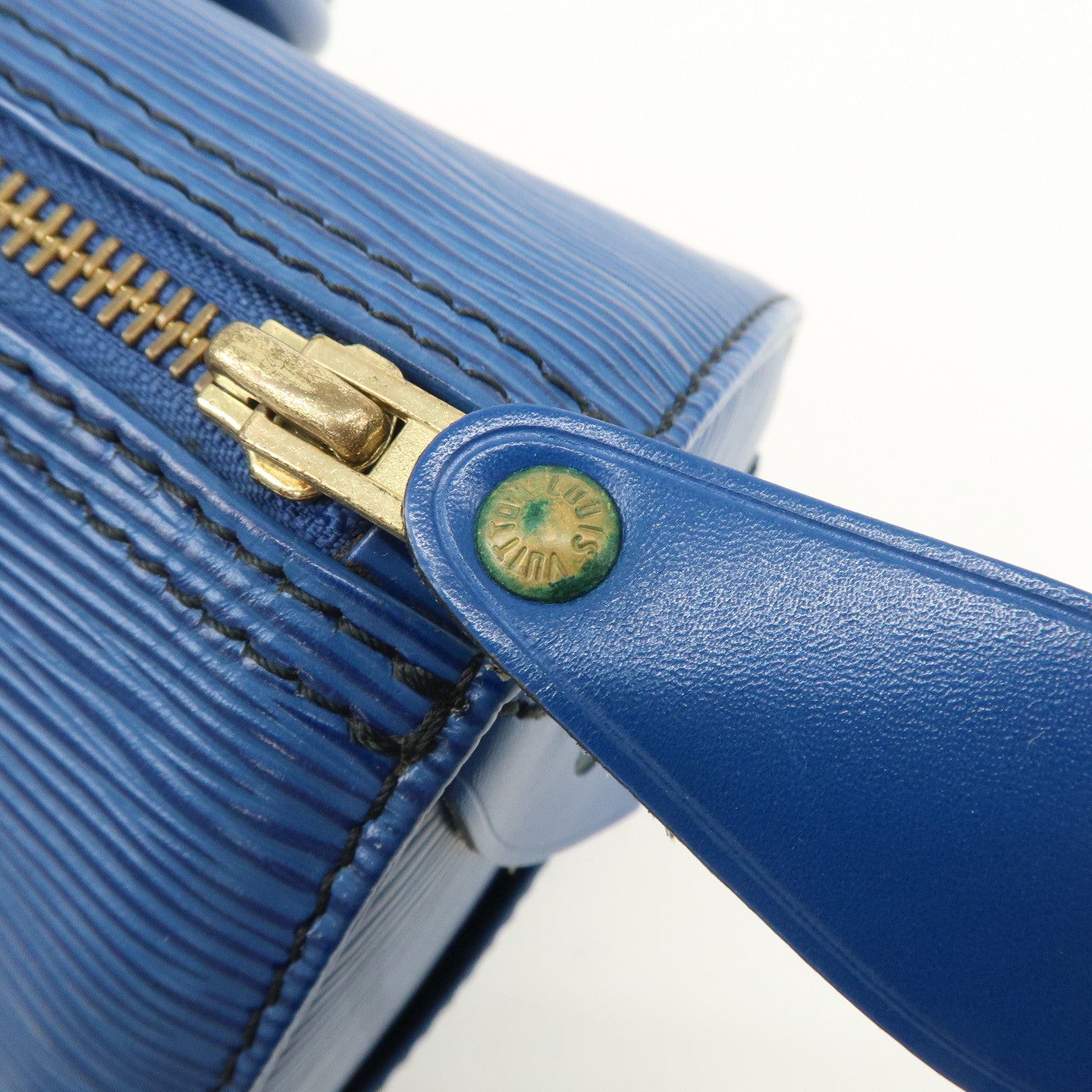 Louis Vuitton Epi Speedy 25 Hand Bag Boston Bag Blue M43015 Used