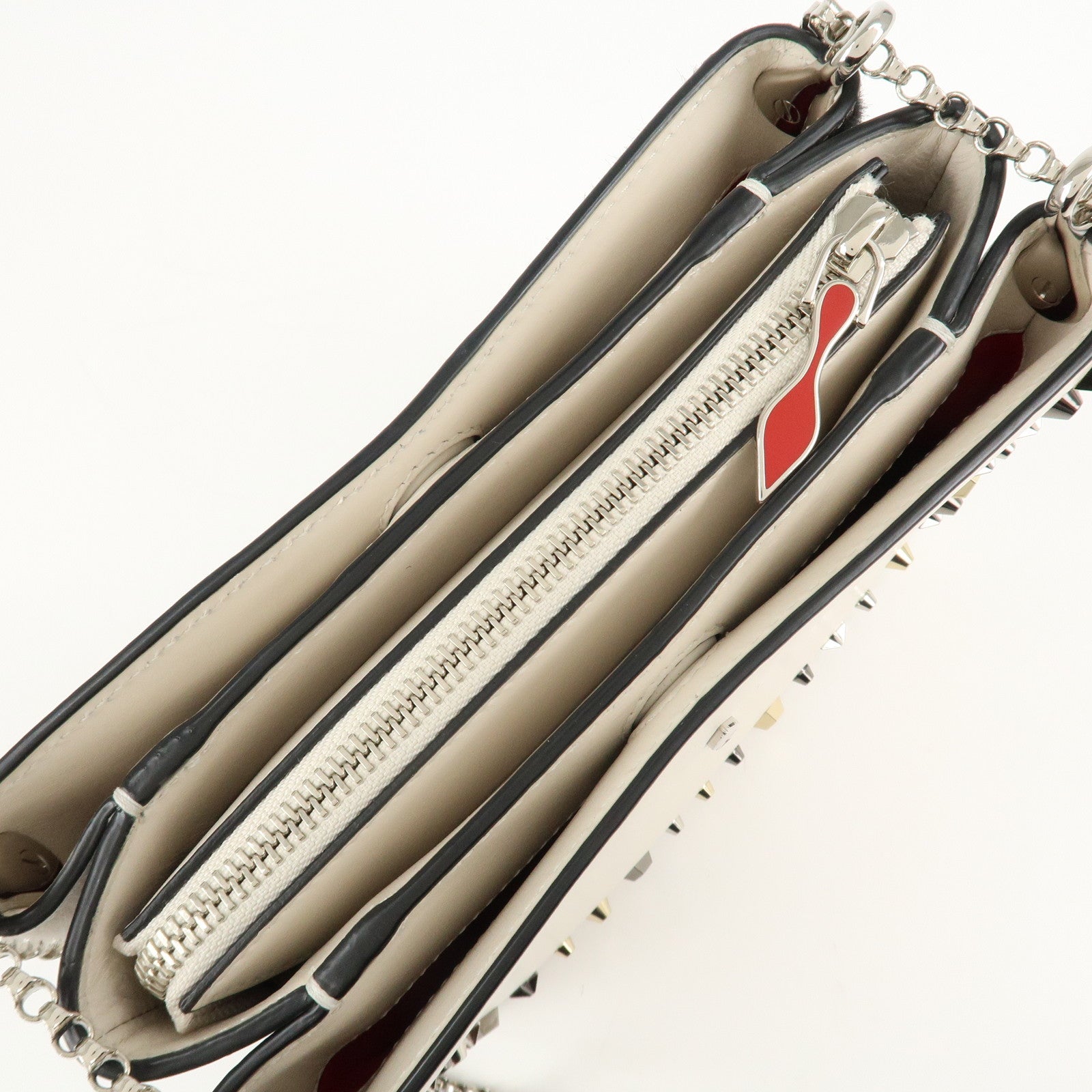 Christian Louboutin Chain Shoulder Bag Red Sole Pony Studs Used