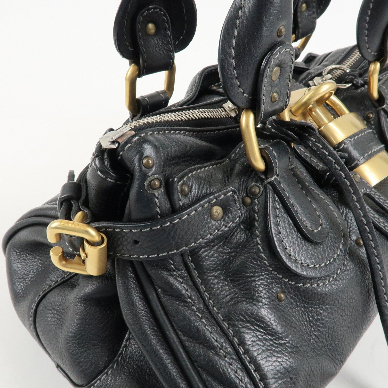 Chloe Paddington Leather Hand Bag Shoulder Bag Medium Used