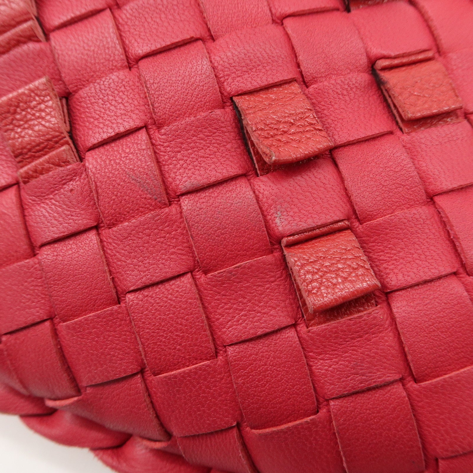 BOTTEGA VENETA Hobo Intrecciato Leather Shoulder Bag Pink 115653 Used