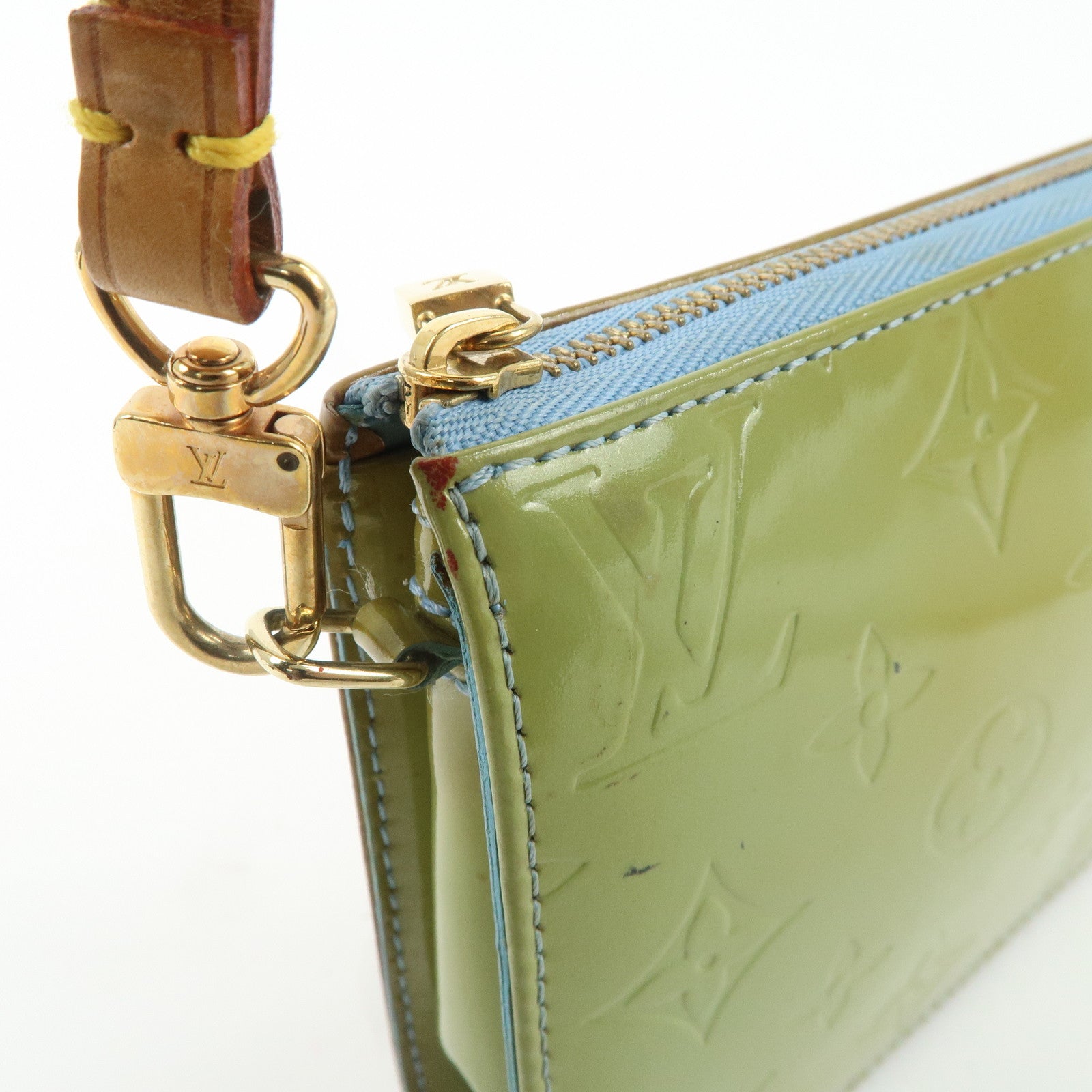 Louis Vuitton Monogram Vernis Lexington Hand Bag Baby Blue M91011 Used