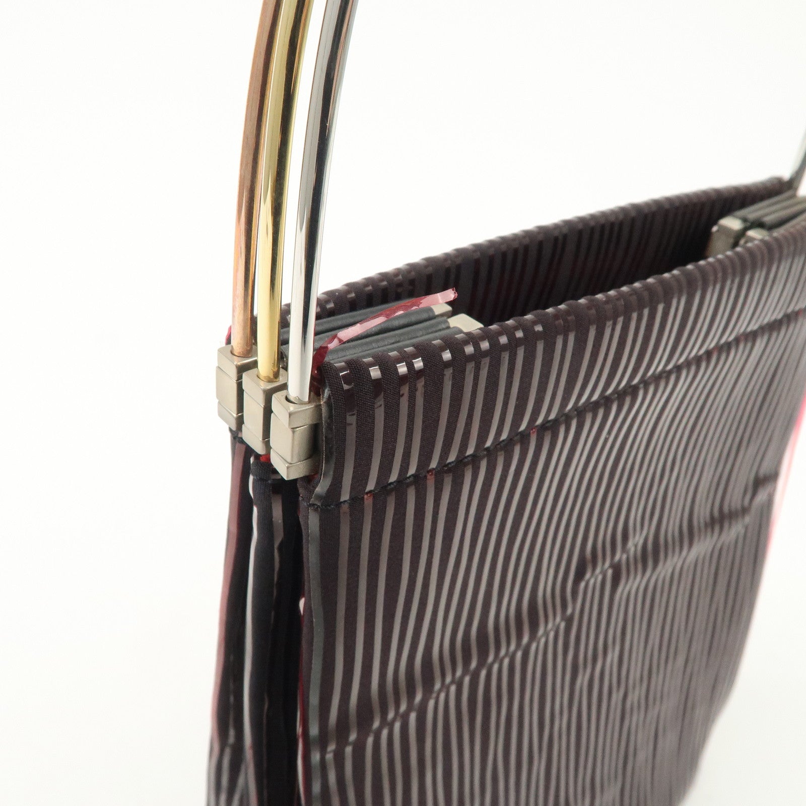 Cartier Canvas PVC Trinity Hand Bag Black Used F/S