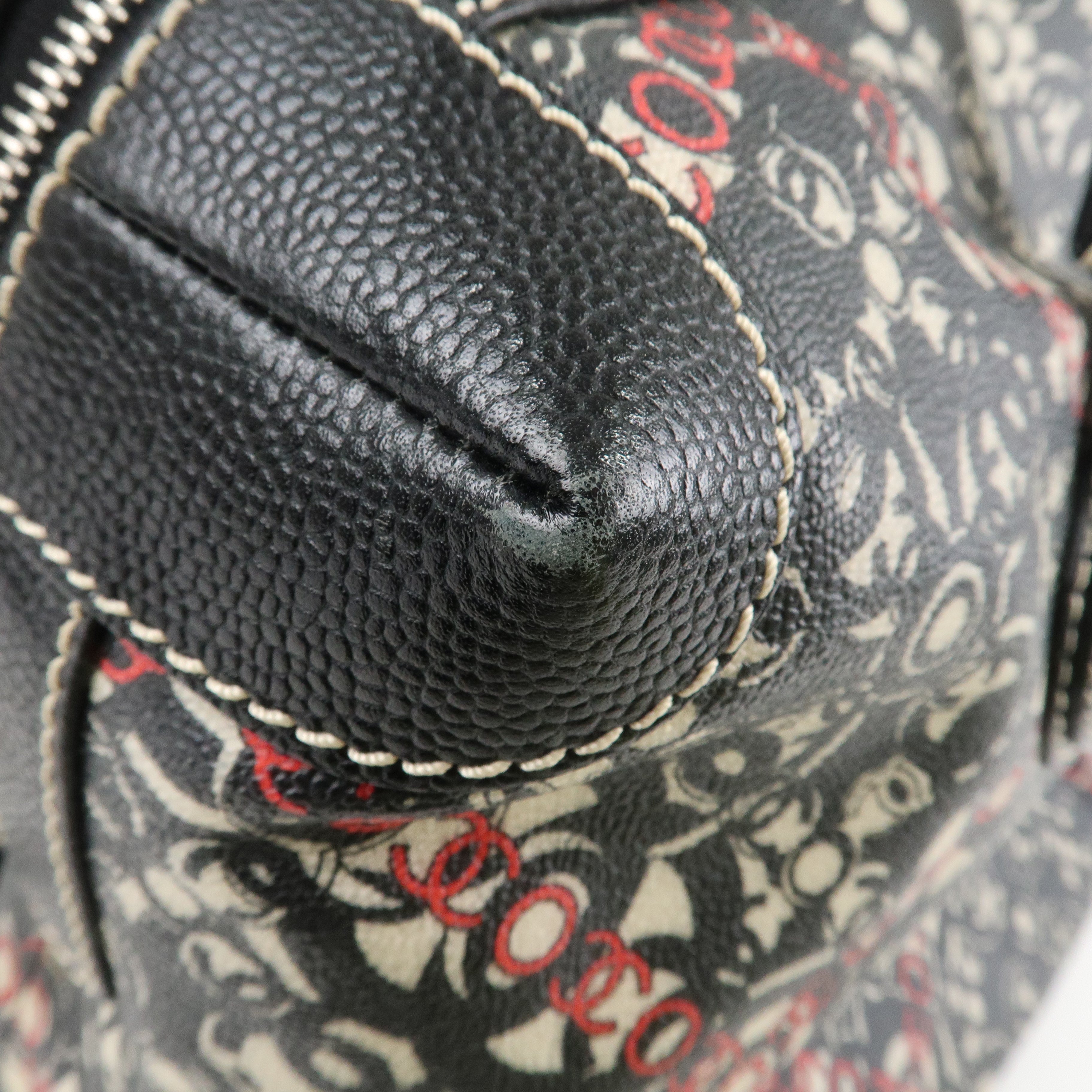 CHANEL COCO Travel PVC Leather Boston Bag Black Silver HDW Used