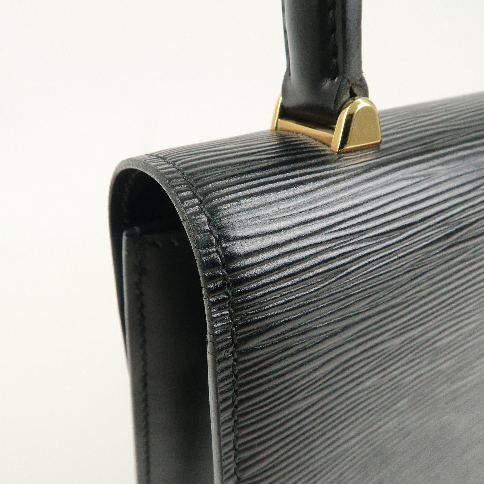 Louis Vuitton Epi Leather Malesherbes Hand Bag Black M523 72 Used