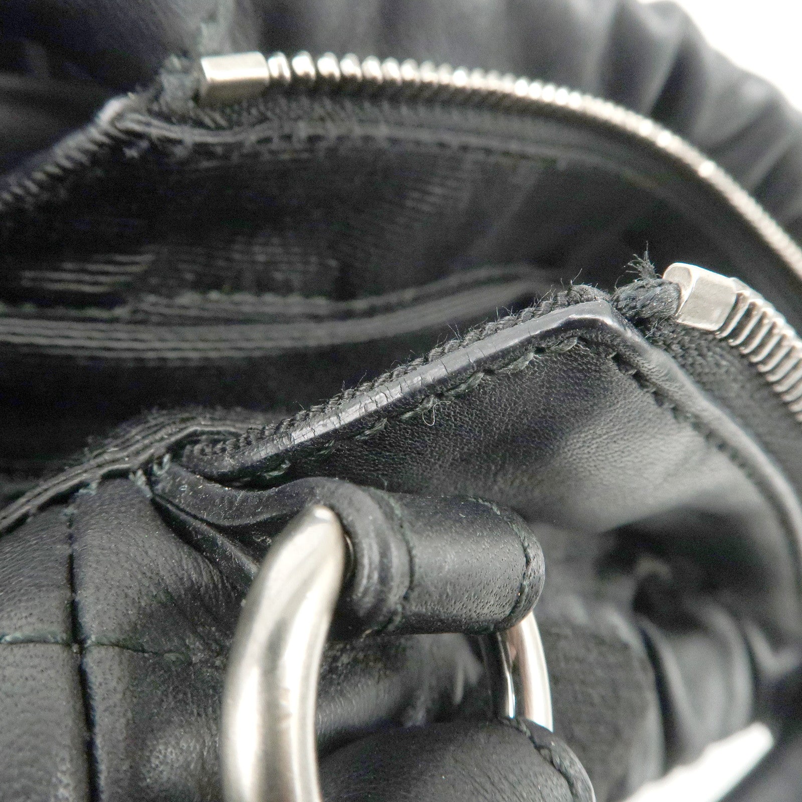 Salvatore Ferragamo Leather Hand Bag Black Used