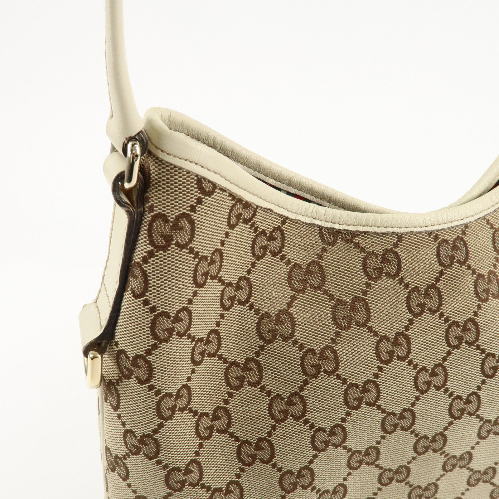 GUCCI New Britt GG Canvas Leather Shoulder Bag Beige Ivory 169947 Used