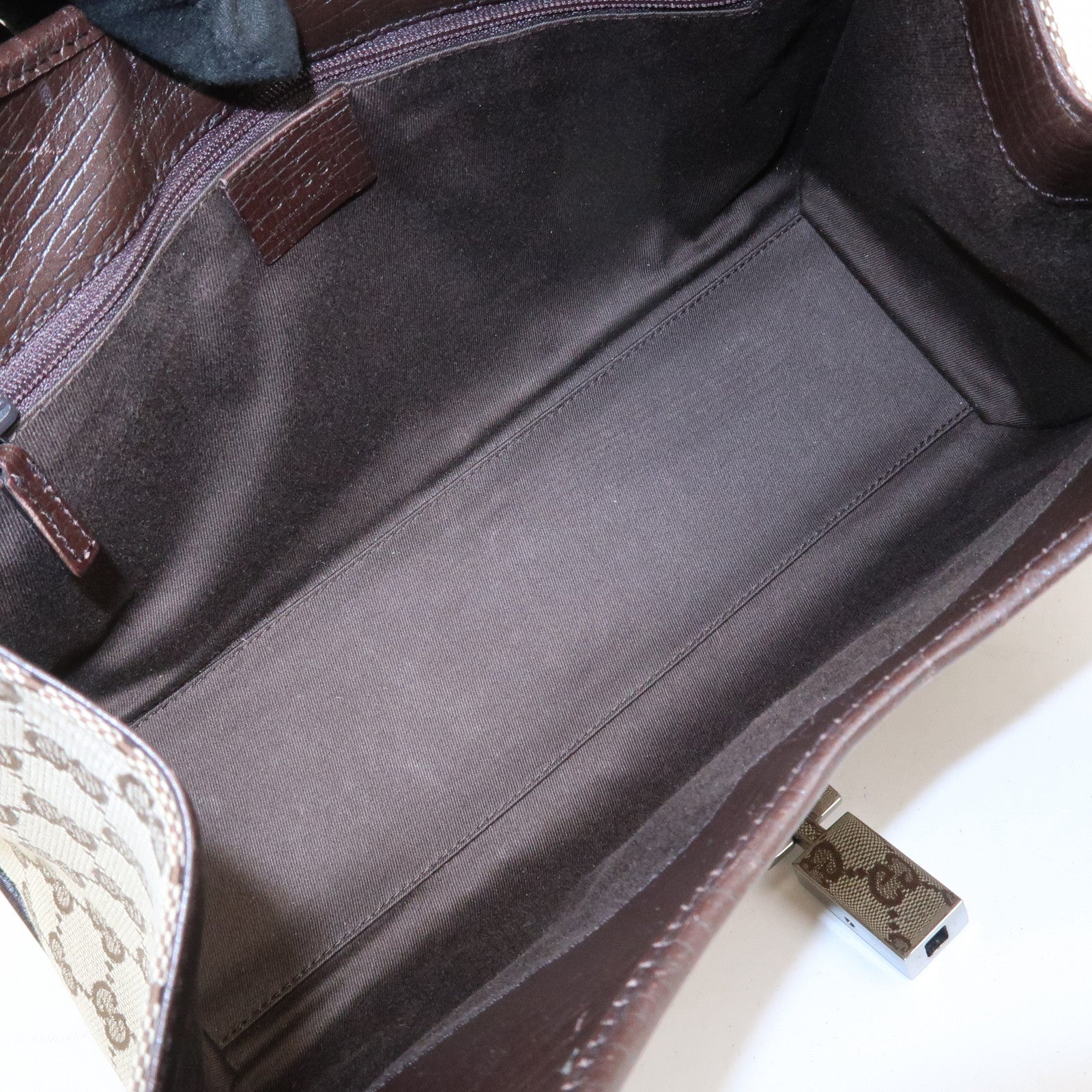 GUCCI Jackie Canvas Leather Shoulder Bag Hand Bag Beige Brown 01719