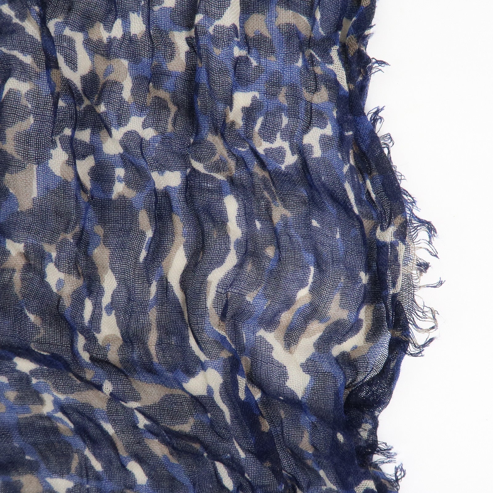 Louis Vuitton Etole Lizard Cashmere Silk Scarf Shawl Blue M74962