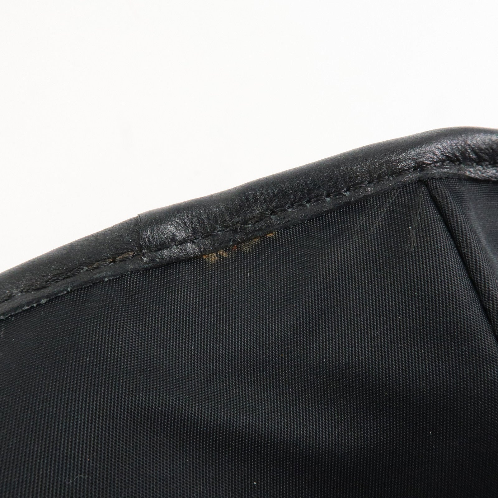 Christian Dior Trotter Leather Canvas Tote Bag Shoulder Bag Black Used