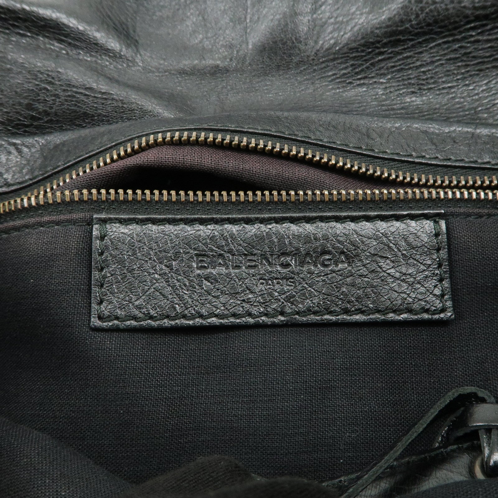 BALENCIAGA Leather Classic Envelope Shoulder Bag Black 319376