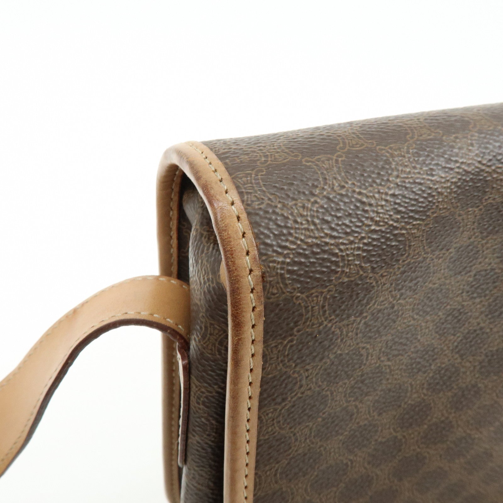 CELINE Macadam PVC Leather Shoulder Bag Crossbody Bag Brown