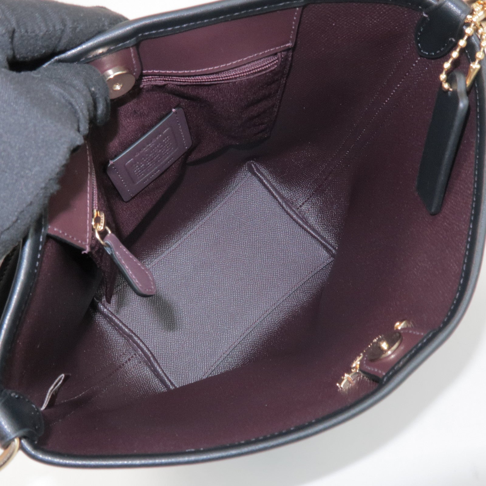 COACH Signature City PVC Leather 2Way Shoulder Bucket Bag Brown