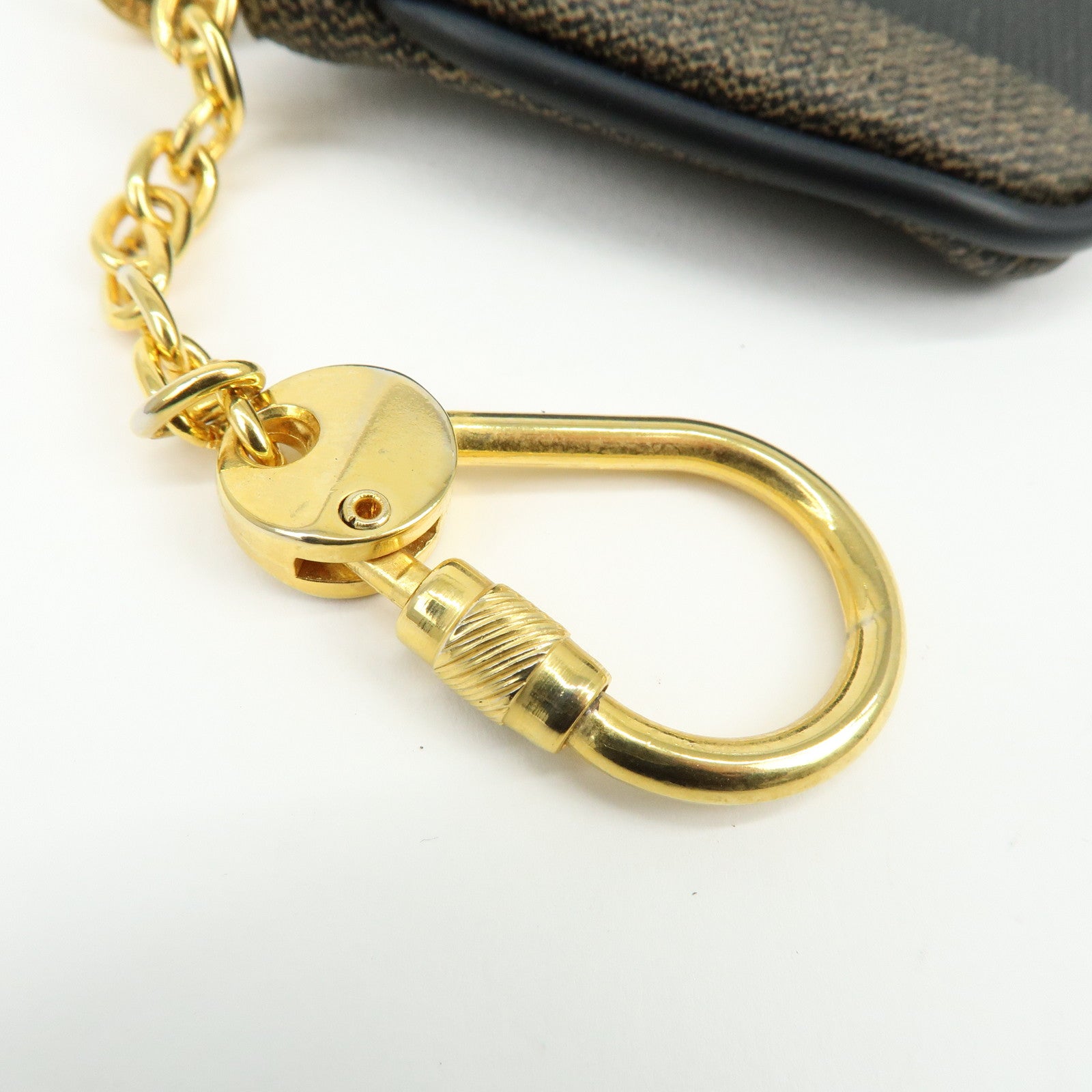 FENDI Pequin PVC Coated Canvas Coin Case Black Beige