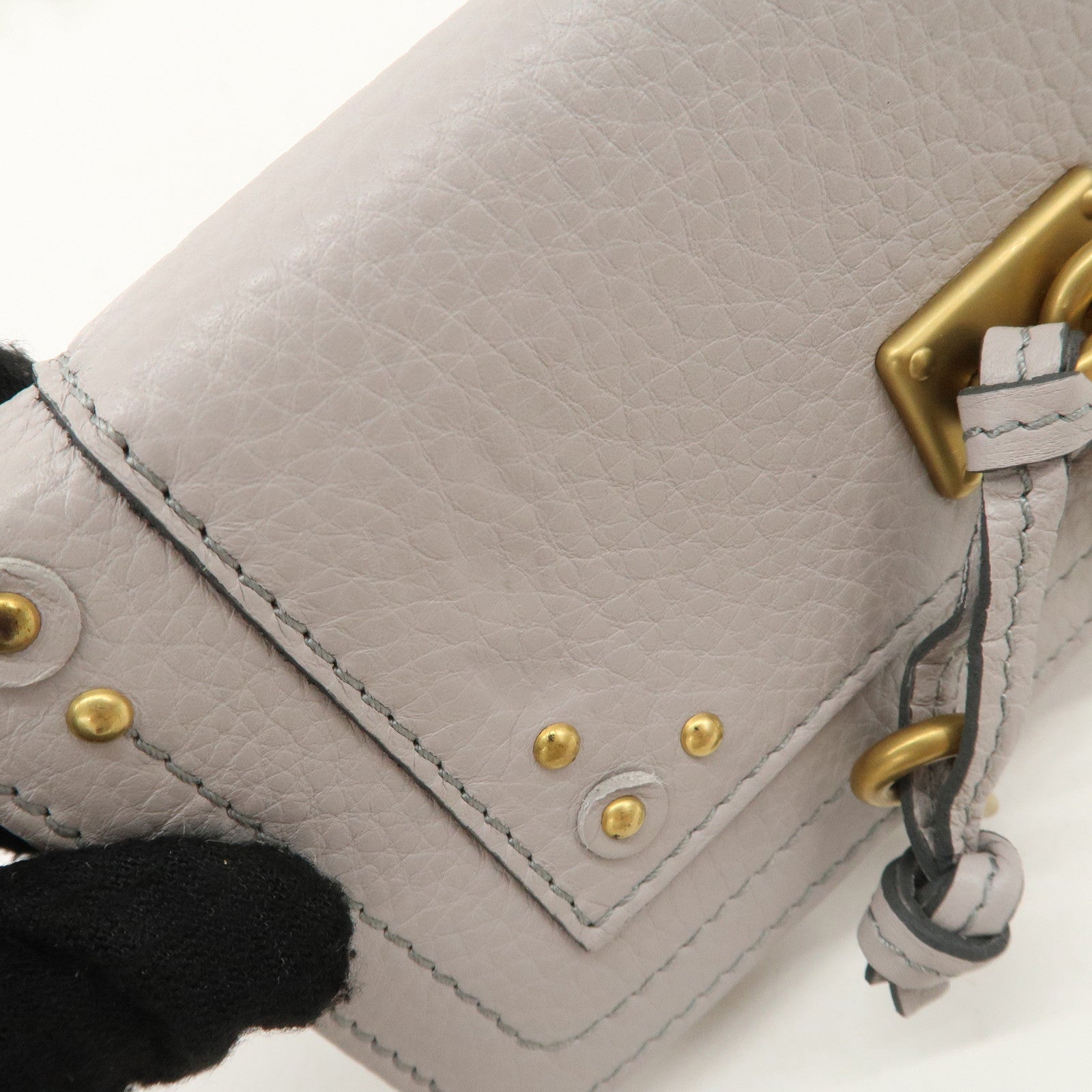 Chloe Paddington Leather Bi-fold Long Wallet Gray Used