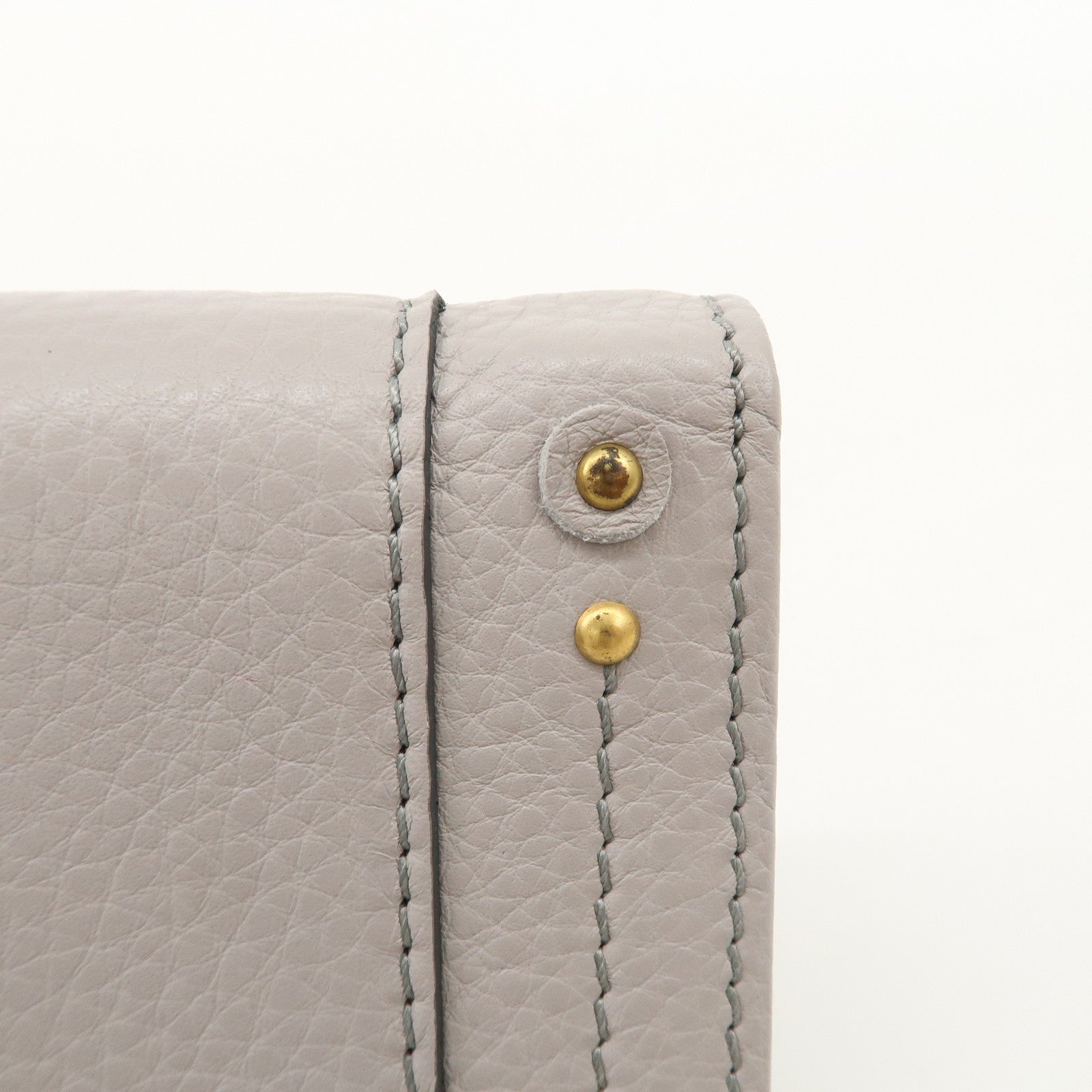 Chloe Paddington Leather Bi-fold Long Wallet Gray Used