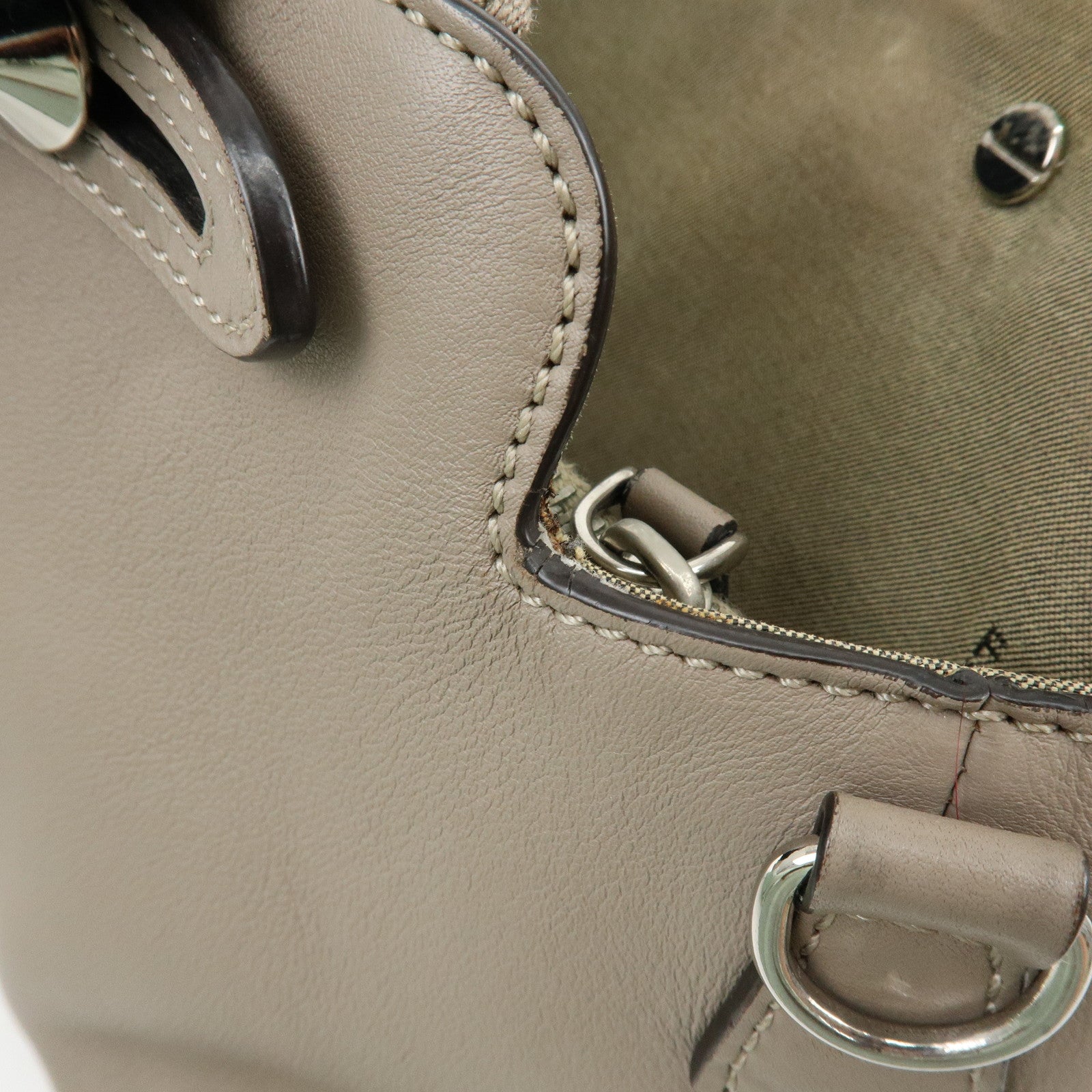FENDI BY THE WAY Medium Leather 2Way Hand Bag Greige 8BL124