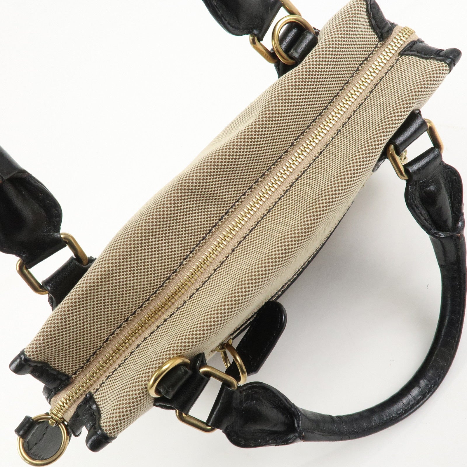 Chloe Harley Canvas Leather 2Way Bag Hand Bag Shoulder Bag Black