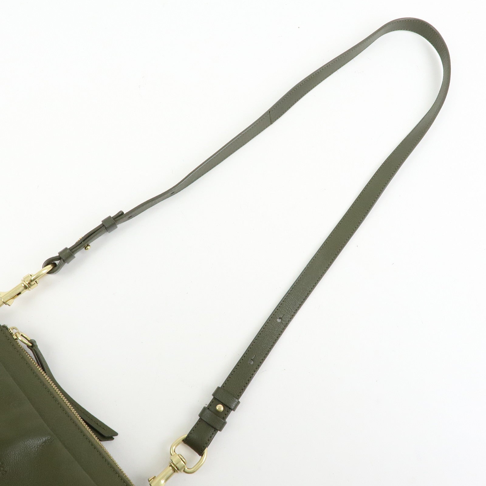 Chloe See by Chloe Phill Leather Shoulder Crossbody Bag Dark Green