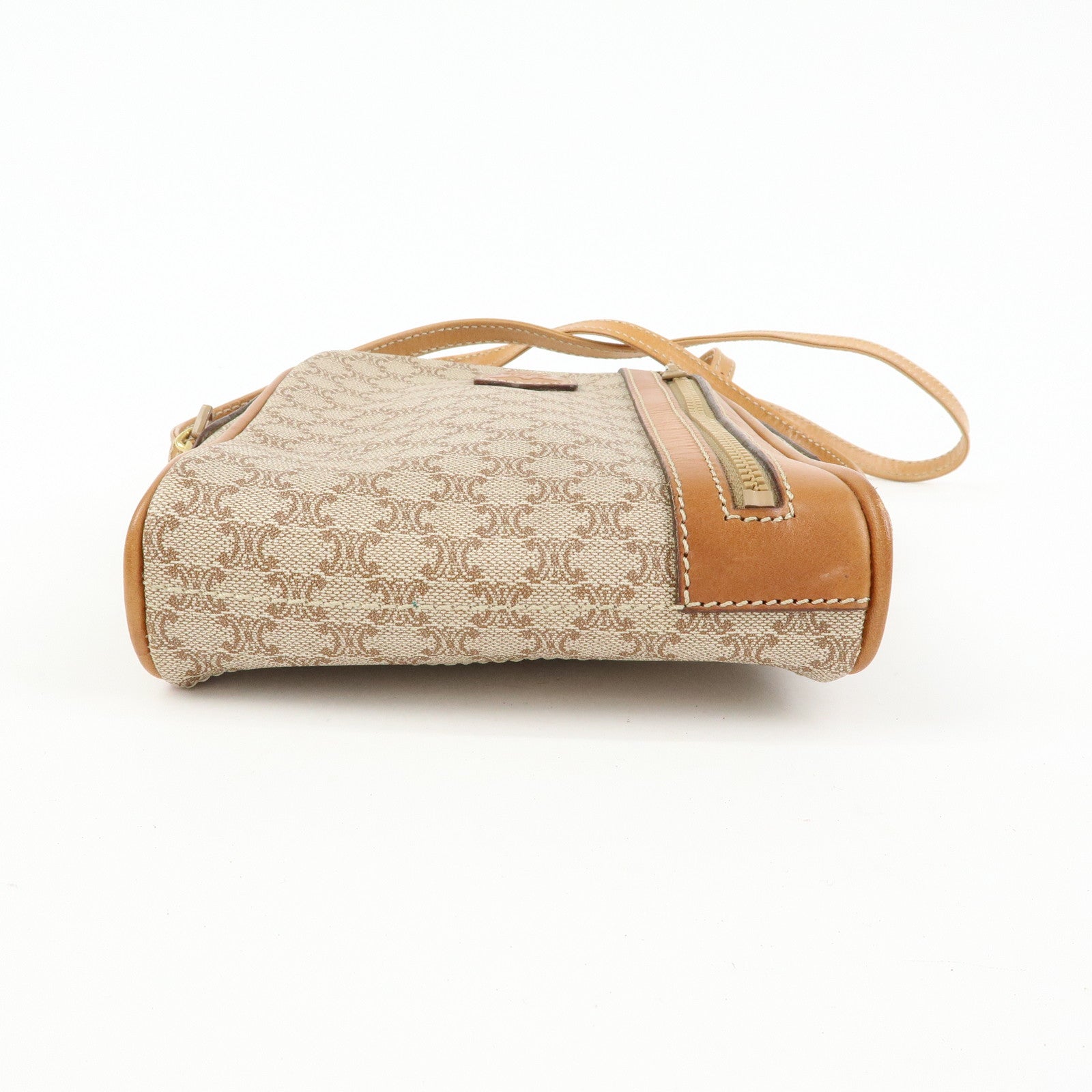 CELINE Macadam PVC Leather Mini Shoulder Crossbody Bag Beige