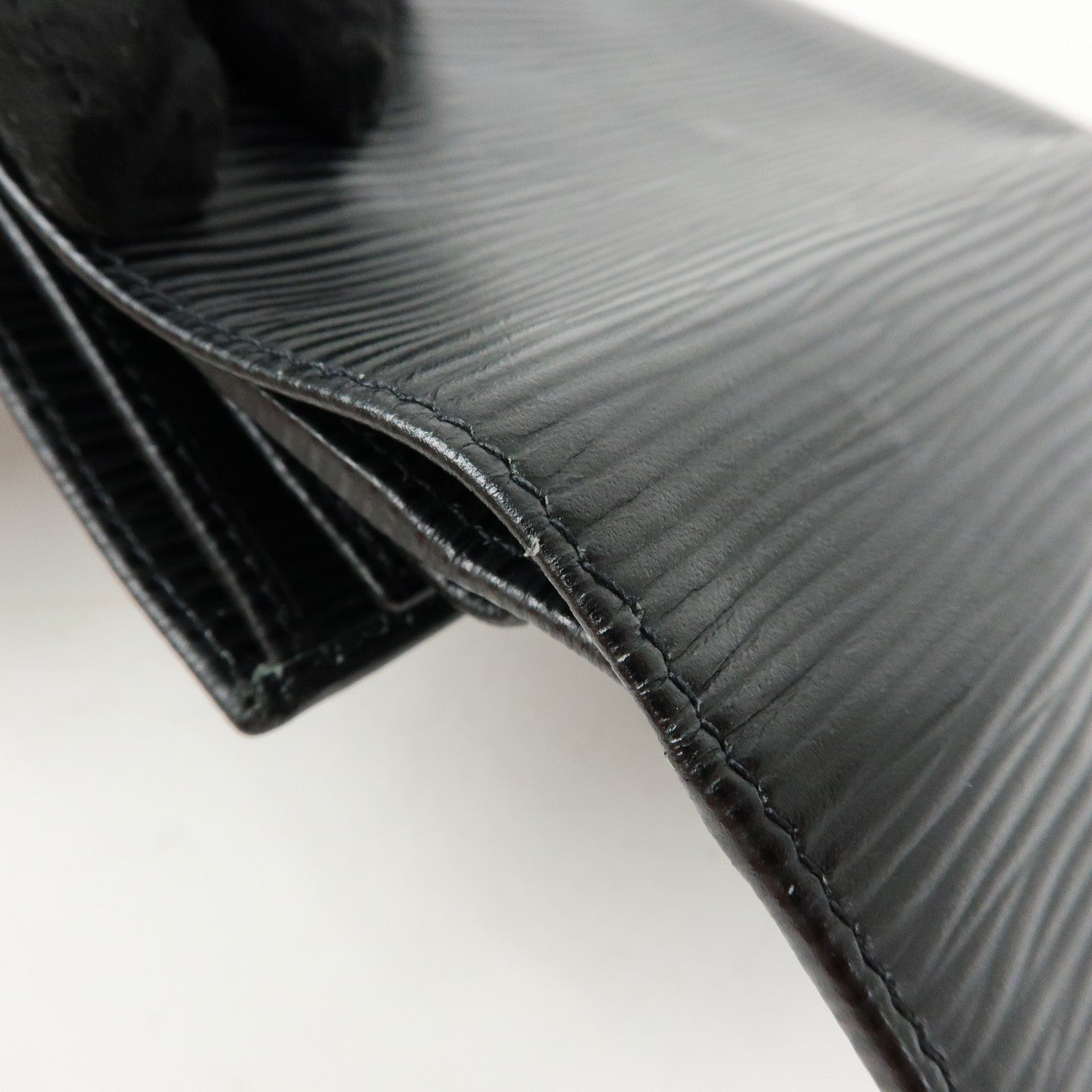 FENDI Embossed Leather Long Flap Wallet Black 30858