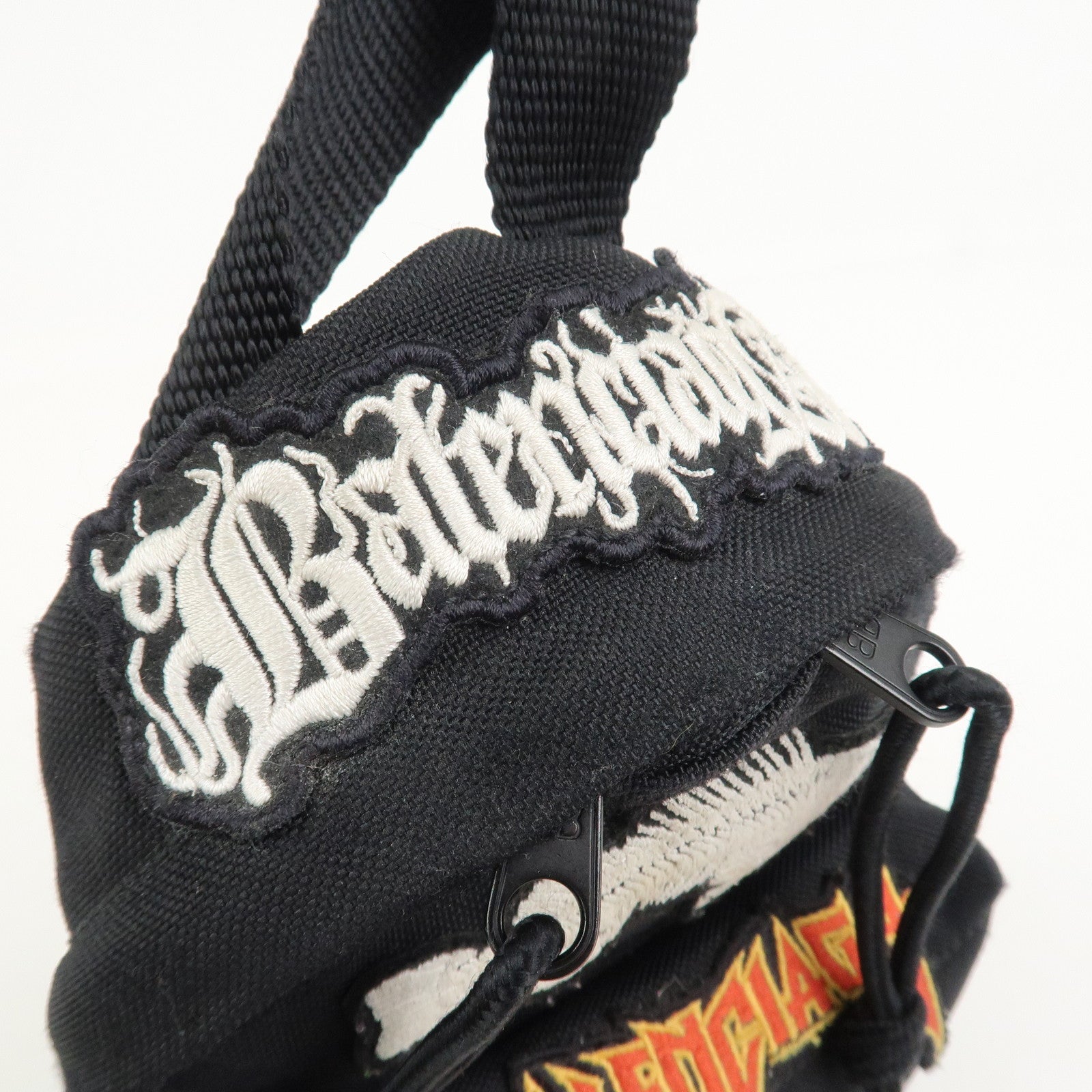 BALENCIAGA Logo Nylon Explorer Mini Shoulder Bag Black 656060
