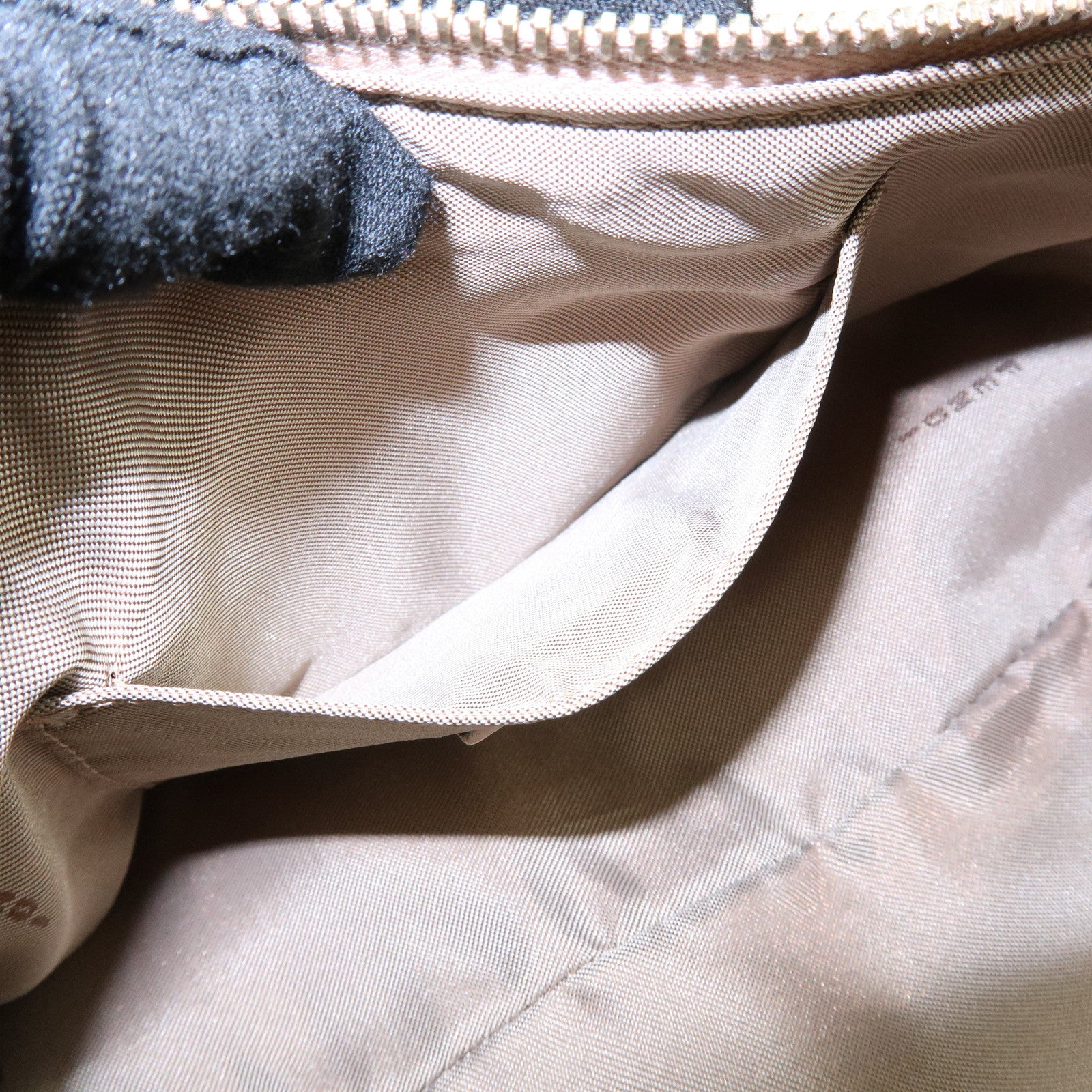 FENDI Zucchino Canvas Leather Hand Bag Pink Beige 8BR443