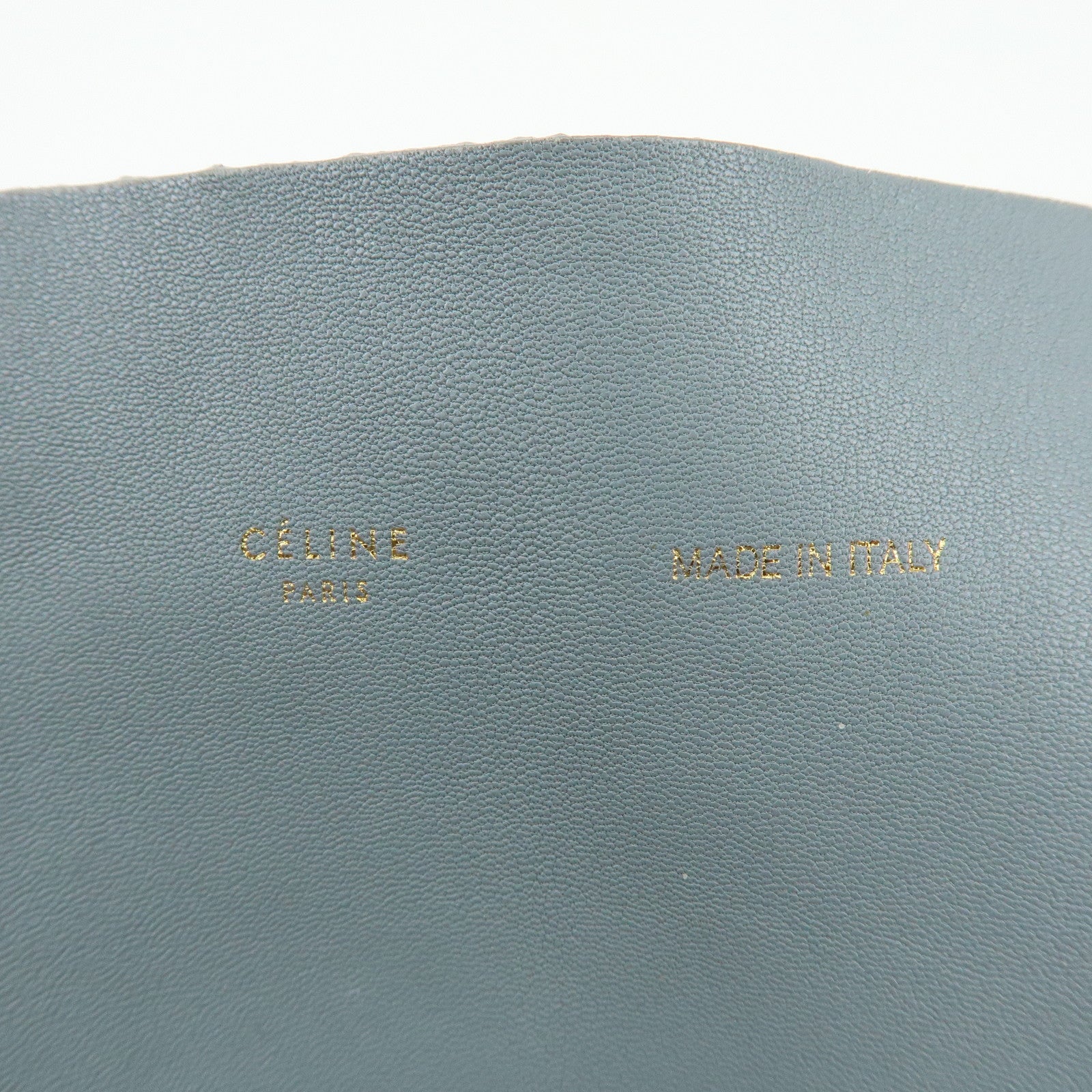 CELINE Horizontal Cabas Leather Tote Bag Shoulder Bag Light Blue