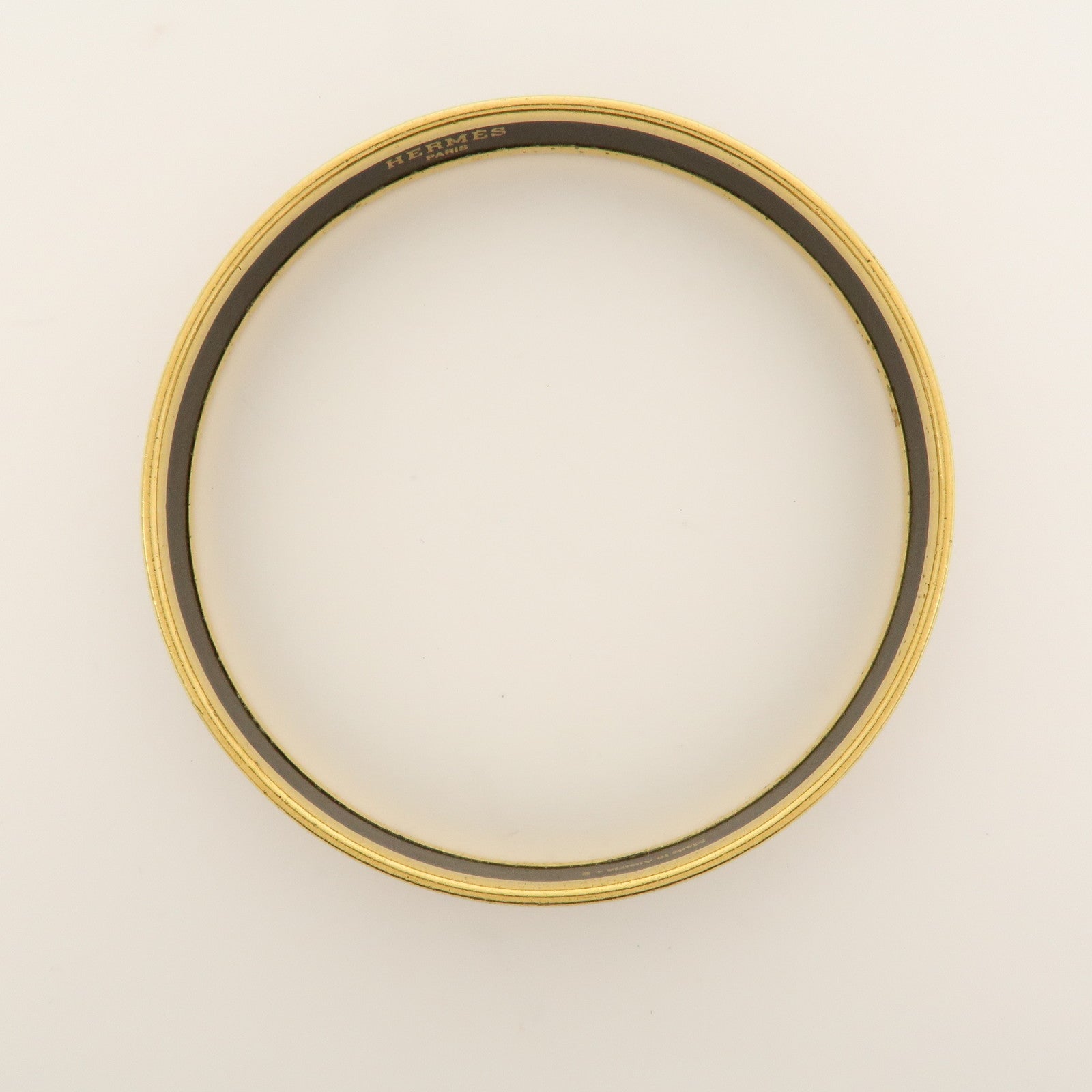 HERMES Email PM Metal Bracelet Bangle Red Gold