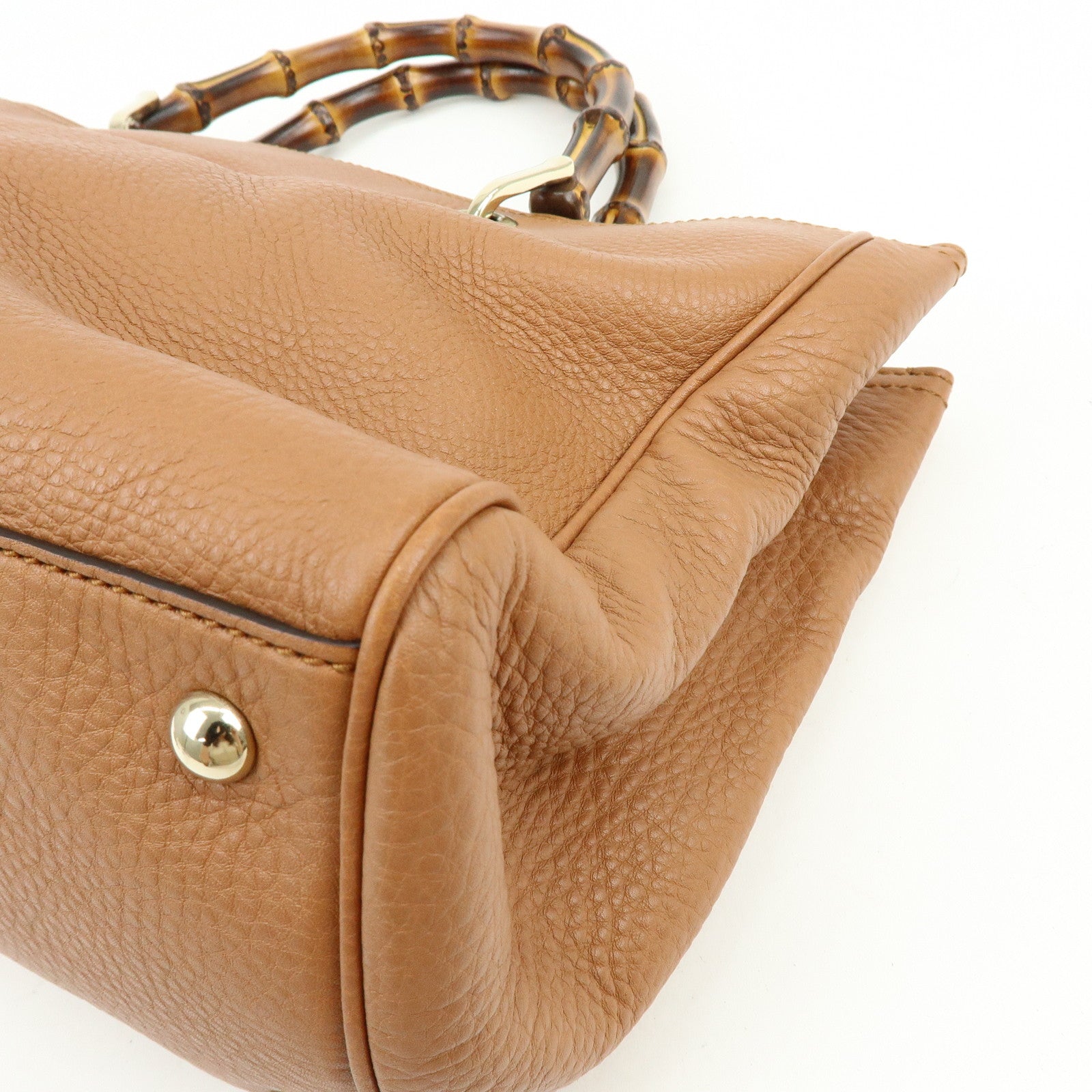 GUCCI Bamboo Shopper Medium 2Way Bag Shoulder Bag Brown 323660