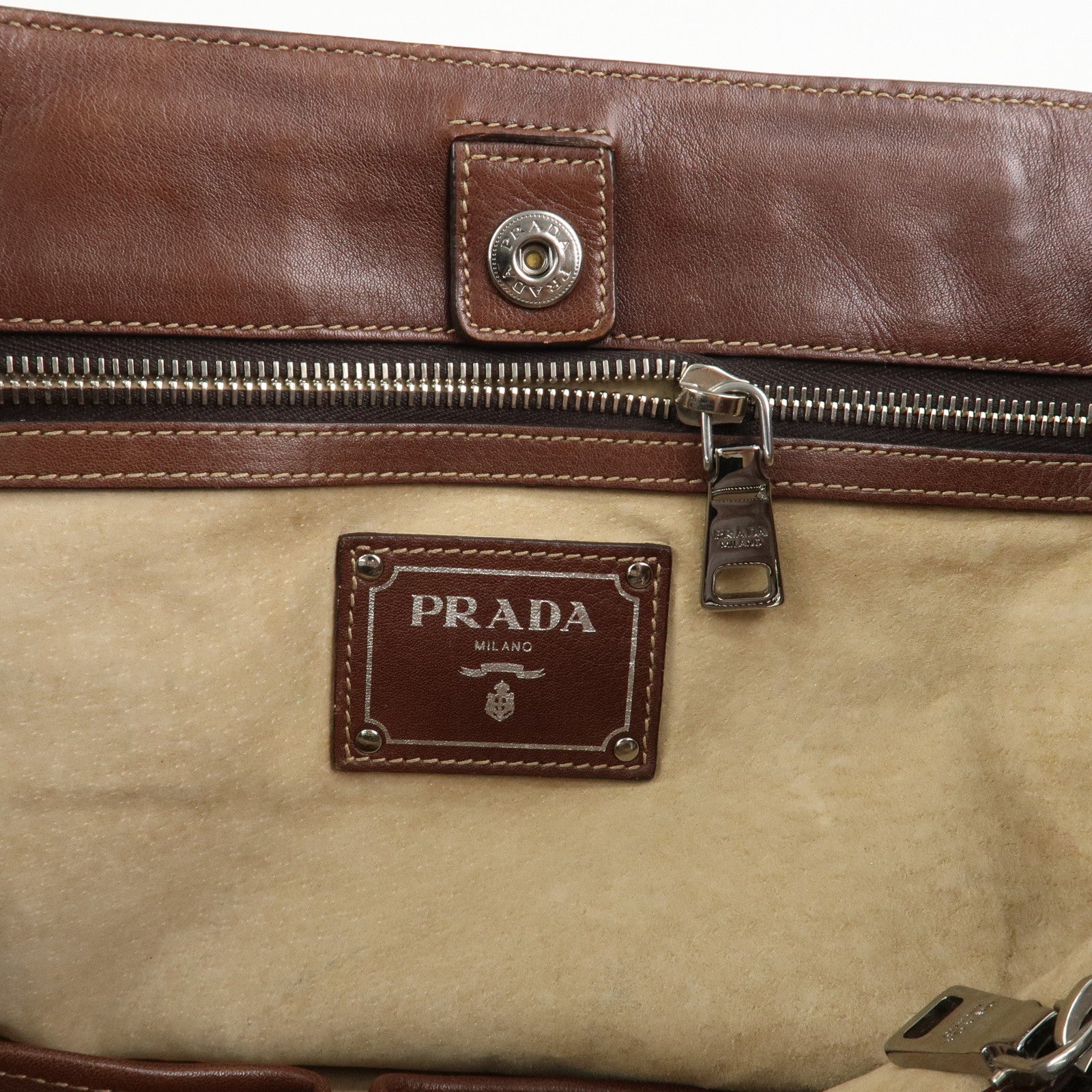 PRADA Triangle Logo 2Way Bag Tote Bag Shoulder Bag BN1889