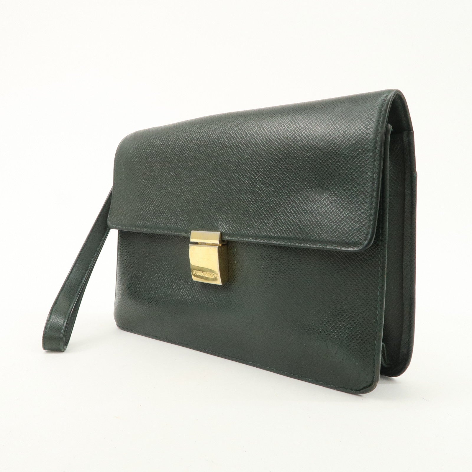 Louis Vuitton Taiga Leather Selenga Clutch Bag Epicea M30784 Used