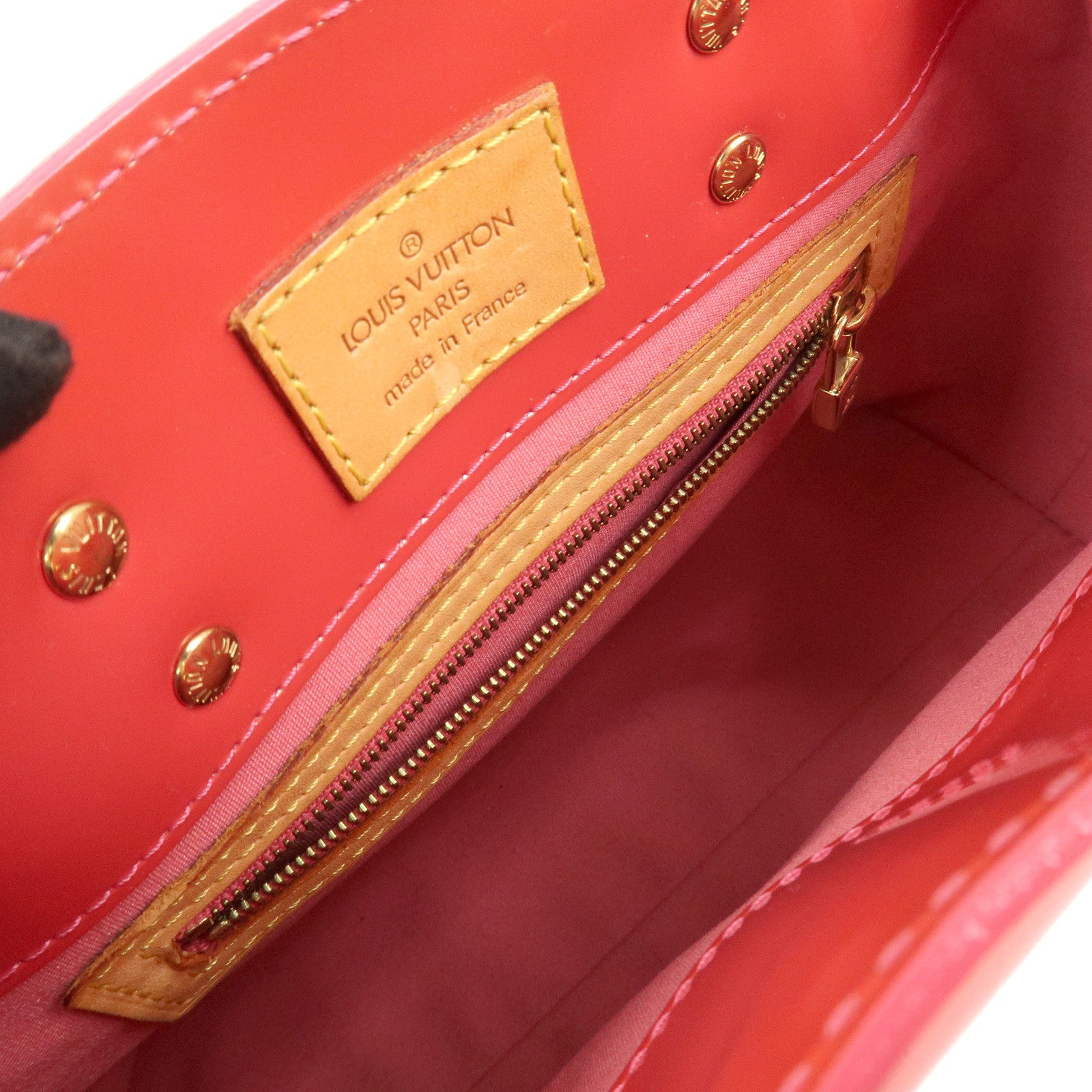 Louis Vuitton Monogram Vernis Lead PM Hand Bag Framboise M9132F