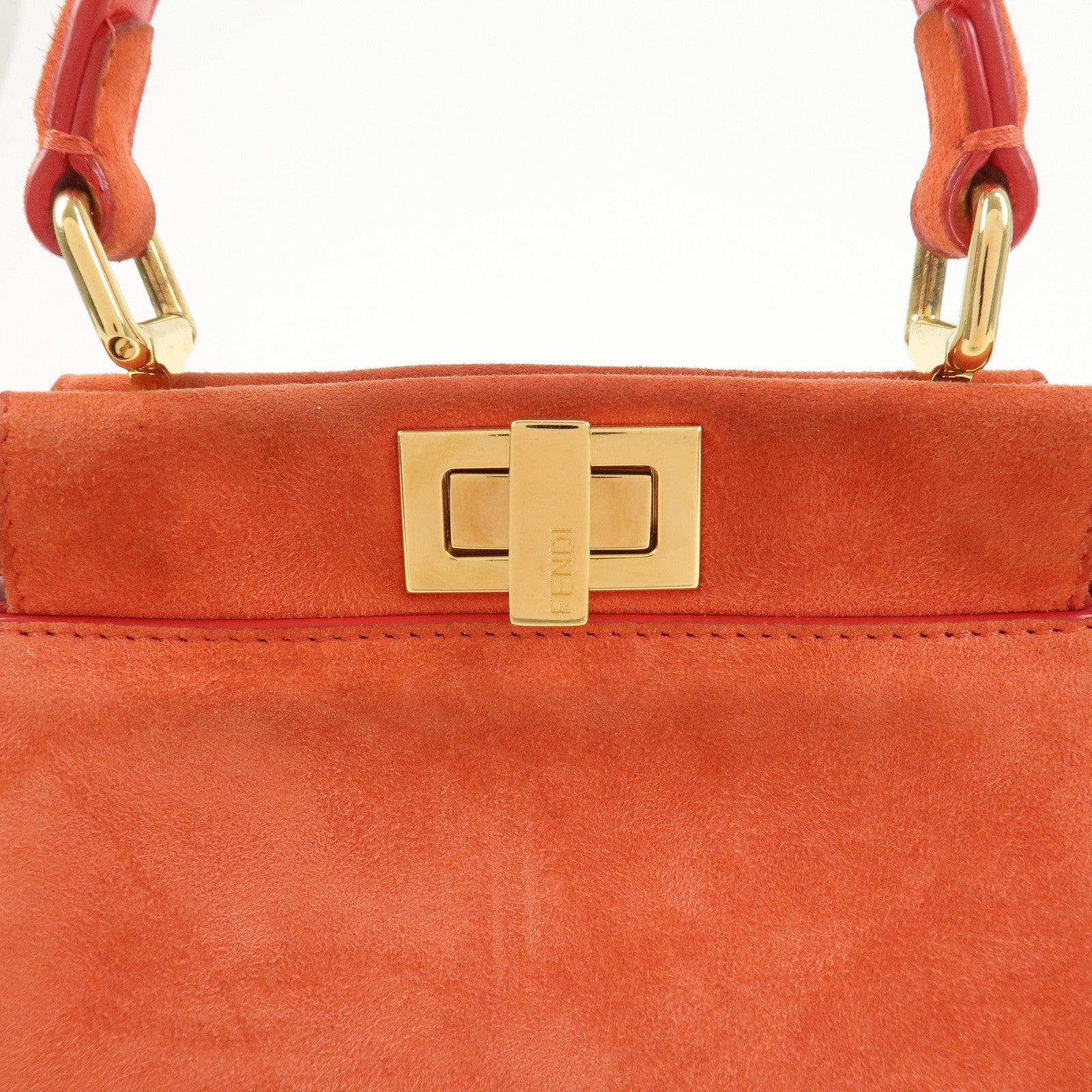 FENDI Peekaboo XS Suede 2Way Hand Bag Shoulder Crossbody Bag 8BN309