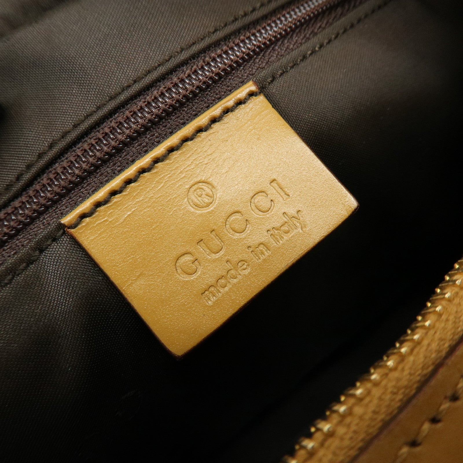 GUCCI GG Canvas Leather Shoulder Bag Beige Camel 001・3812・002122