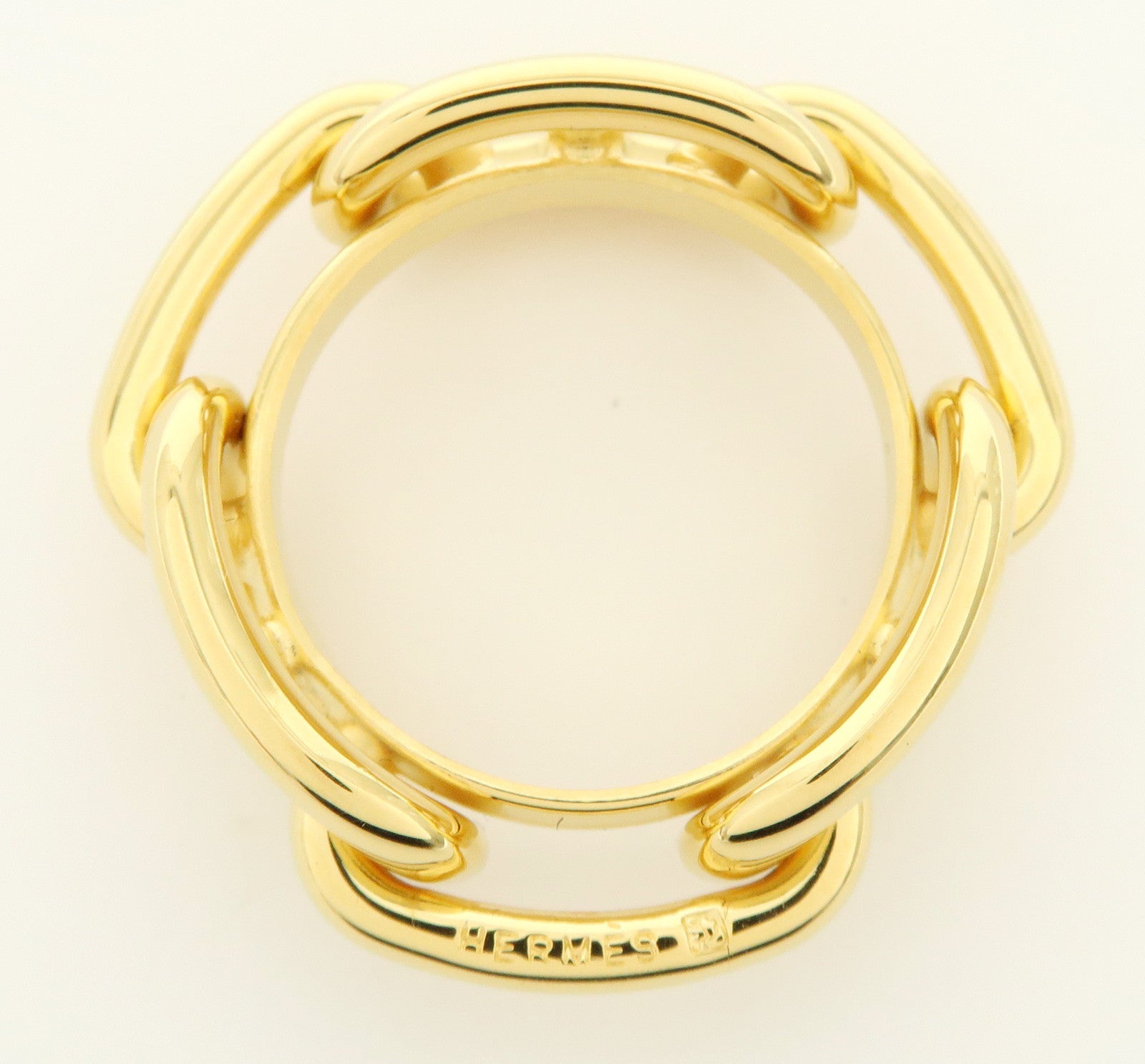 HERMES Scarf Ring 90 Legato Chaine d'Ancre Enchainee Gold