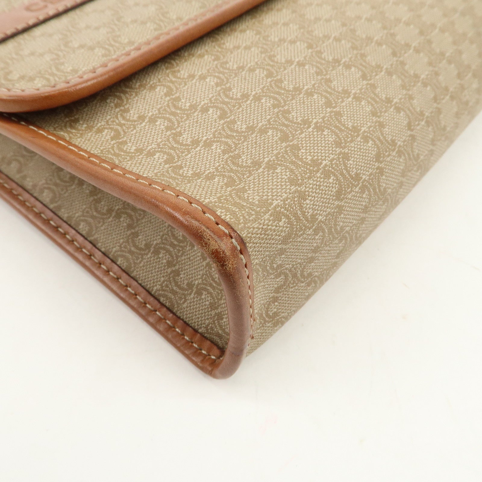 CELINE Macadam PVC Leather 2Way Bag Shoulder Bag Beige
