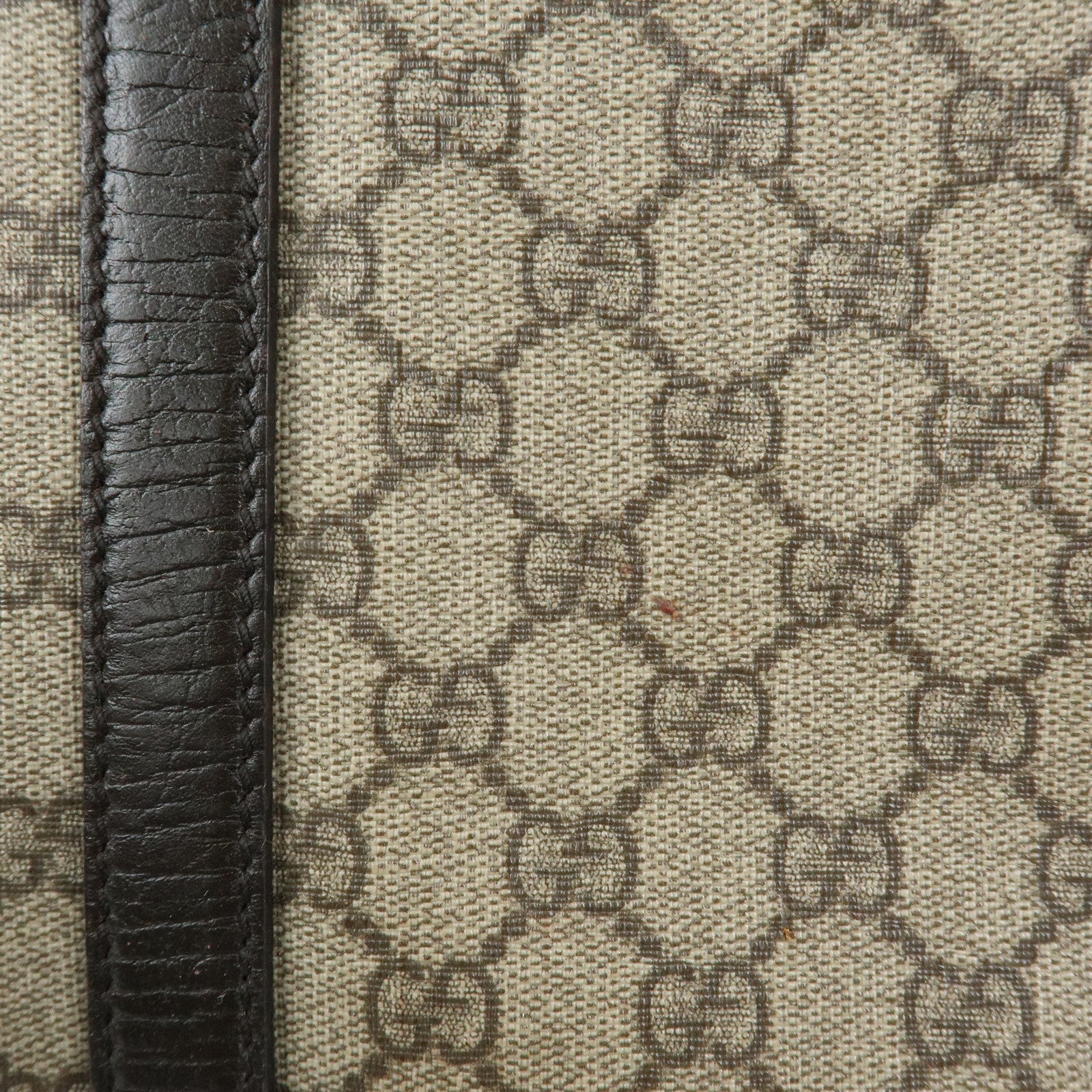 GUCCI GG Supreme Leather Tote Bag Shoulder Bag Beige Brown 114595