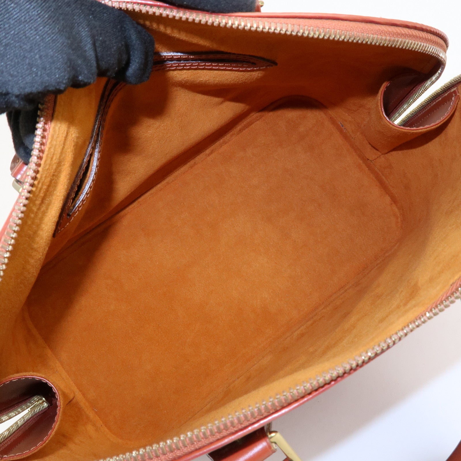 Louis Vuitton Epi Leather Alma Hand Bag Kenya Brown M52143 Used