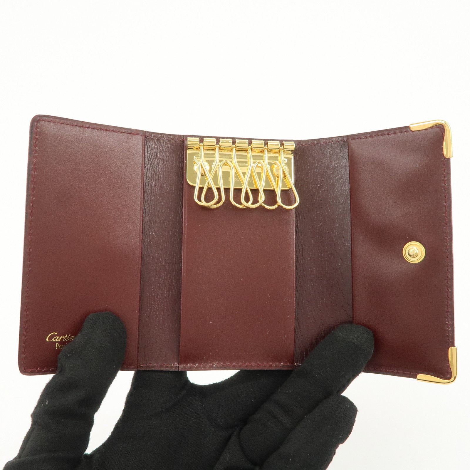 Cartier Must Line Calf Leather 6 Key Case Bordeaux