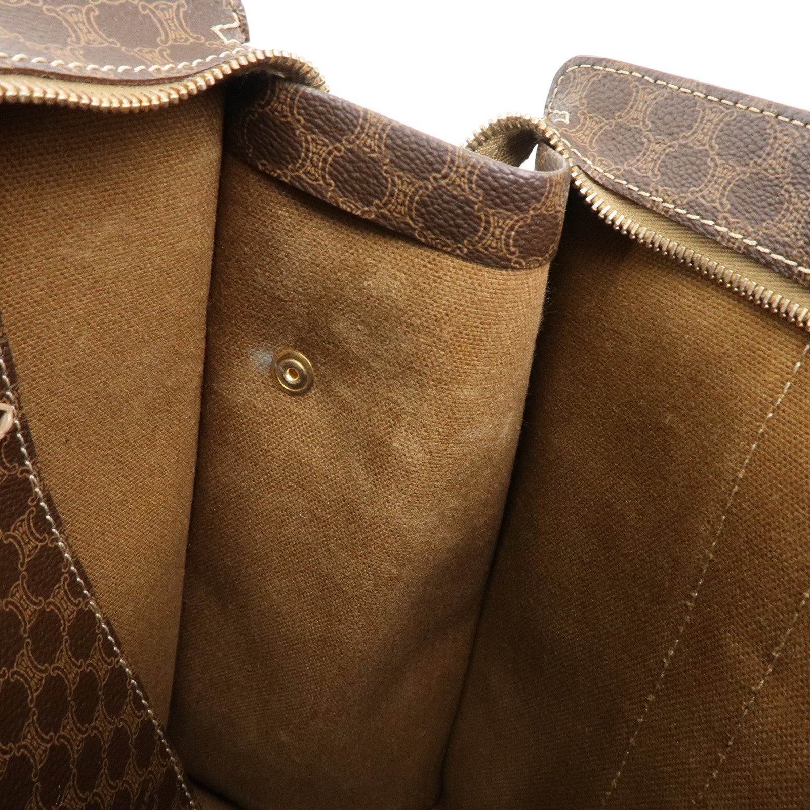 CELINE Macadam PVC Leather Tote Bag Shoulder Bag Brown