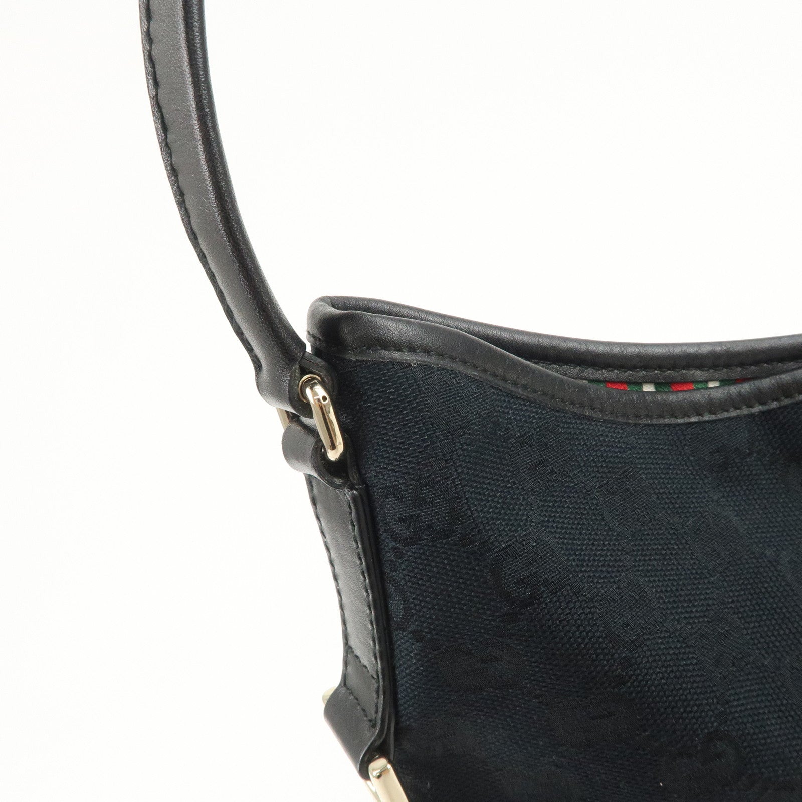 GUCCI Interlocking G GG Monogram Canvas Leather Shoulder Bag 169947