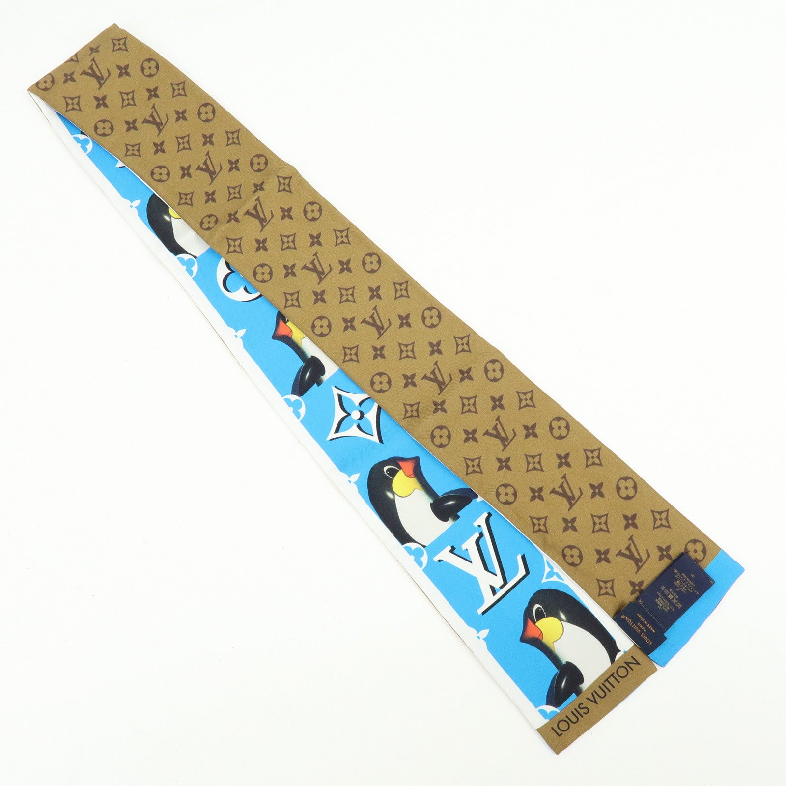 Louis Vuitton Monogram Silk100% Animogram Penguin Bandeau M90758